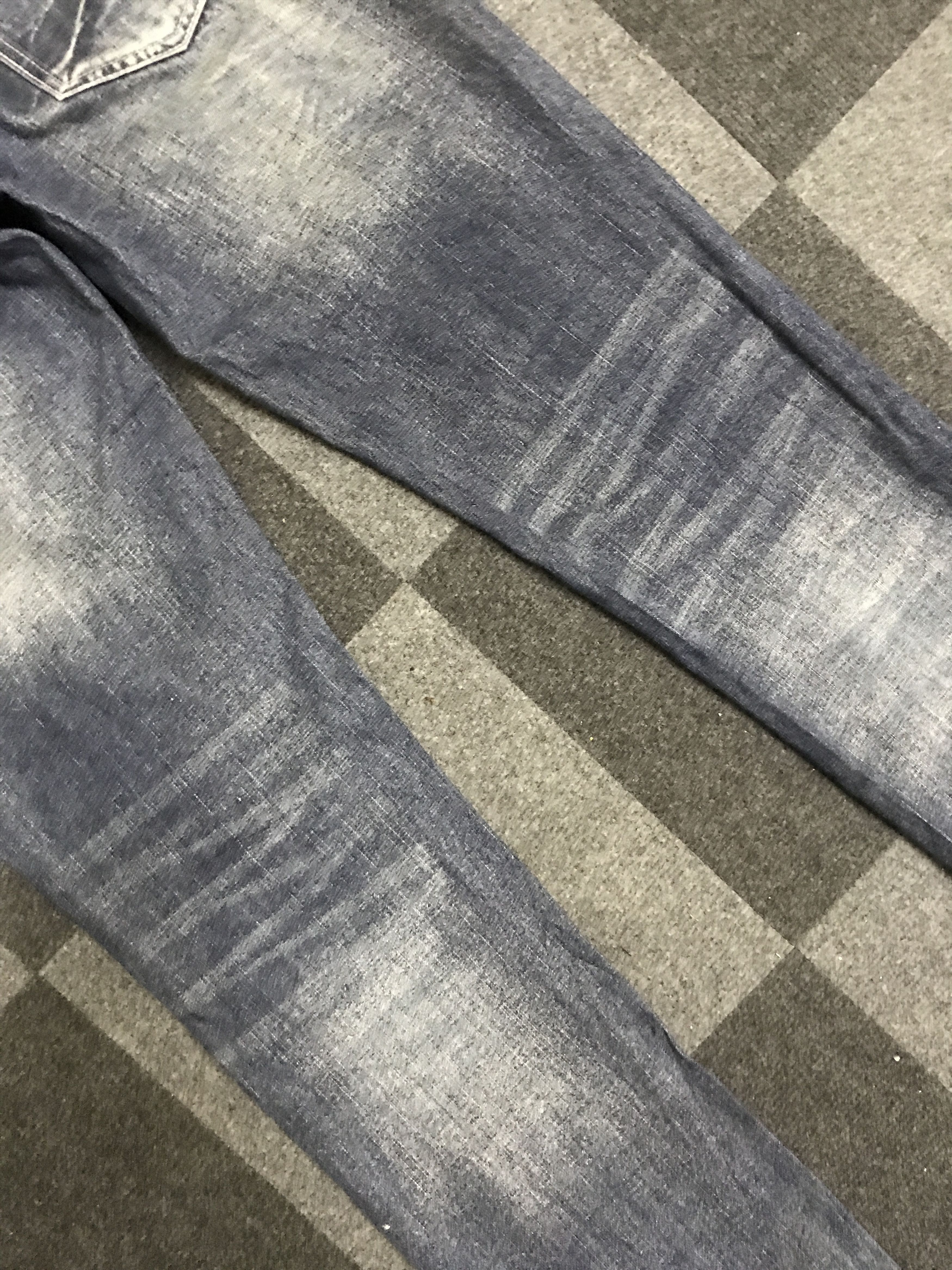 Japanese Brand D140 Forest Attraction Slashes Fades Light Jeans Size US 31 - 11 Thumbnail
