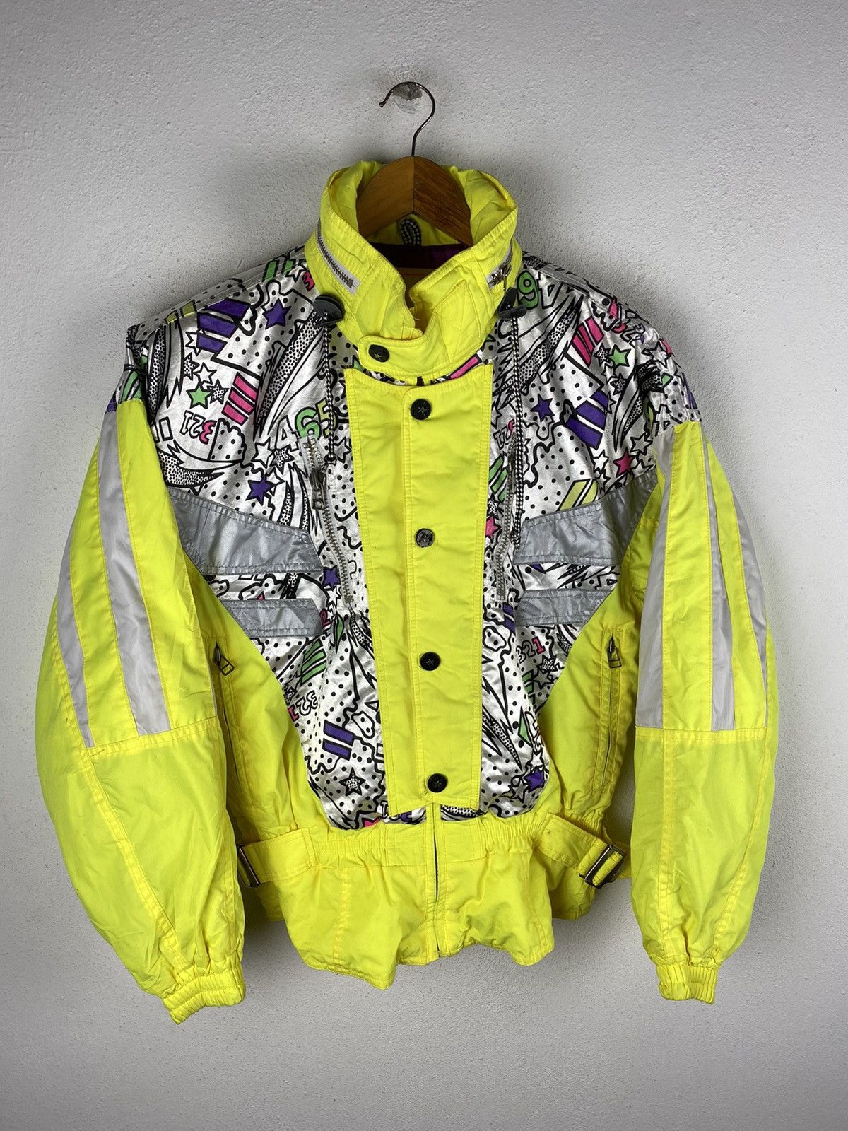 Vintage Vintage Ellesse 90s Yellow Neon Ski Jacket - Rare Design Size US M / EU 48-50 / 2 - 3 Thumbnail