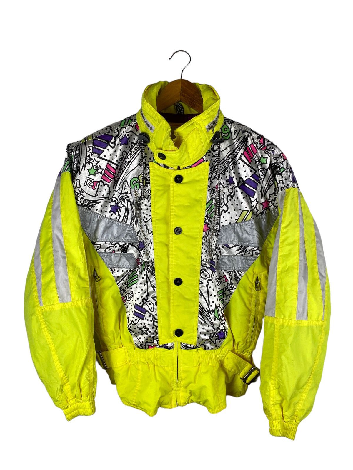 Vintage Vintage Ellesse 90s Yellow Neon Ski Jacket - Rare Design Size US M / EU 48-50 / 2 - 1 Thumbnail