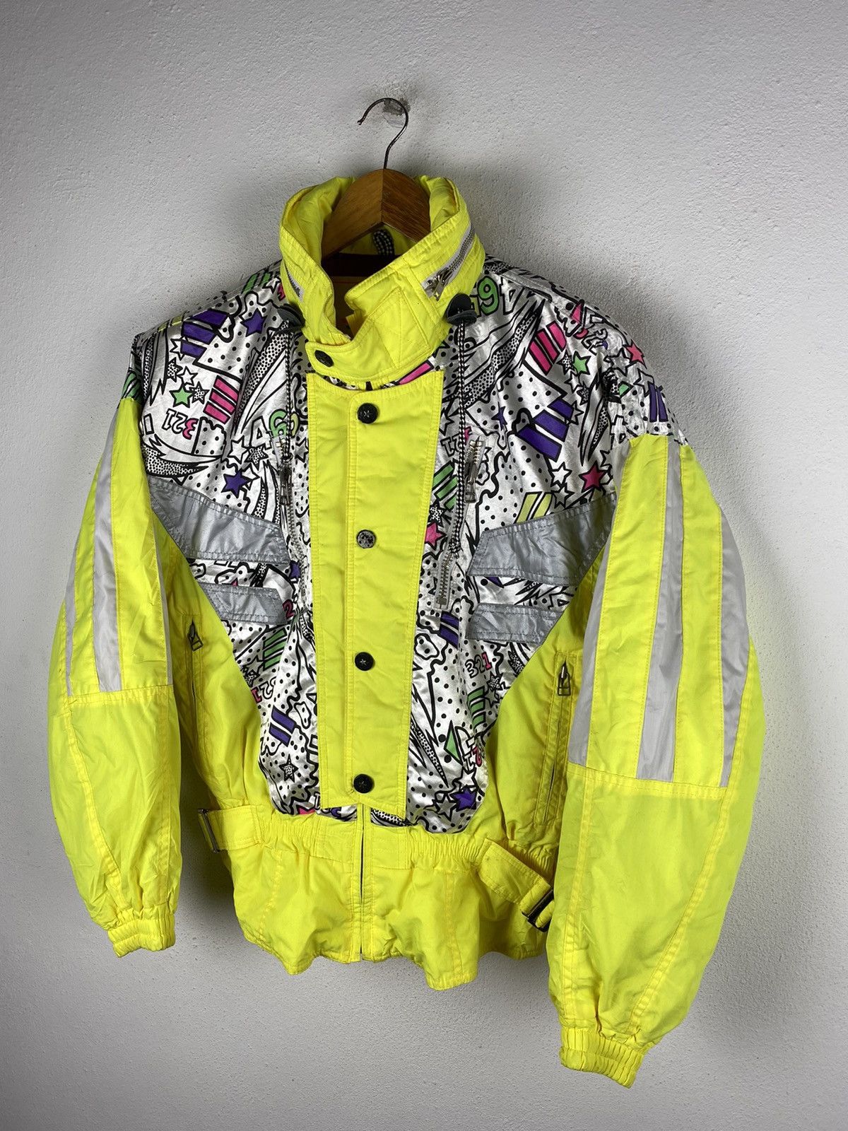 Vintage Vintage Ellesse 90s Yellow Neon Ski Jacket - Rare Design Size US M / EU 48-50 / 2 - 5 Thumbnail