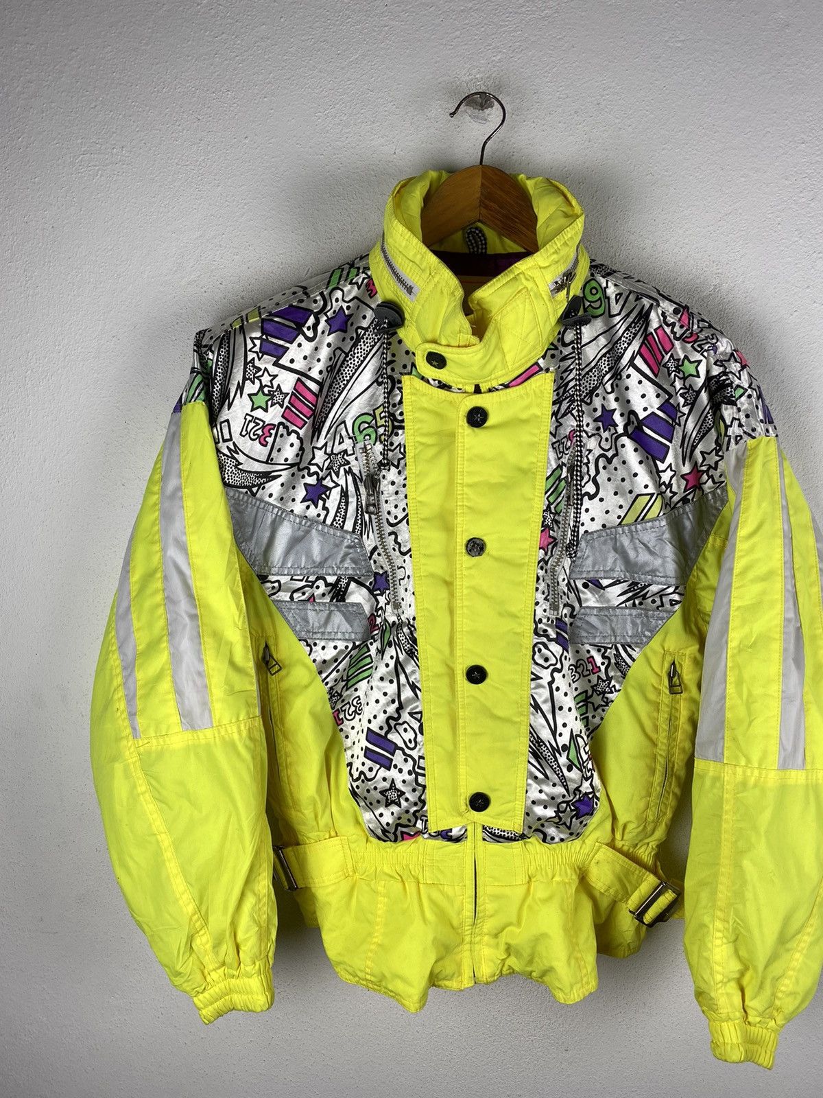Vintage Vintage Ellesse 90s Yellow Neon Ski Jacket - Rare Design Size US M / EU 48-50 / 2 - 4 Thumbnail