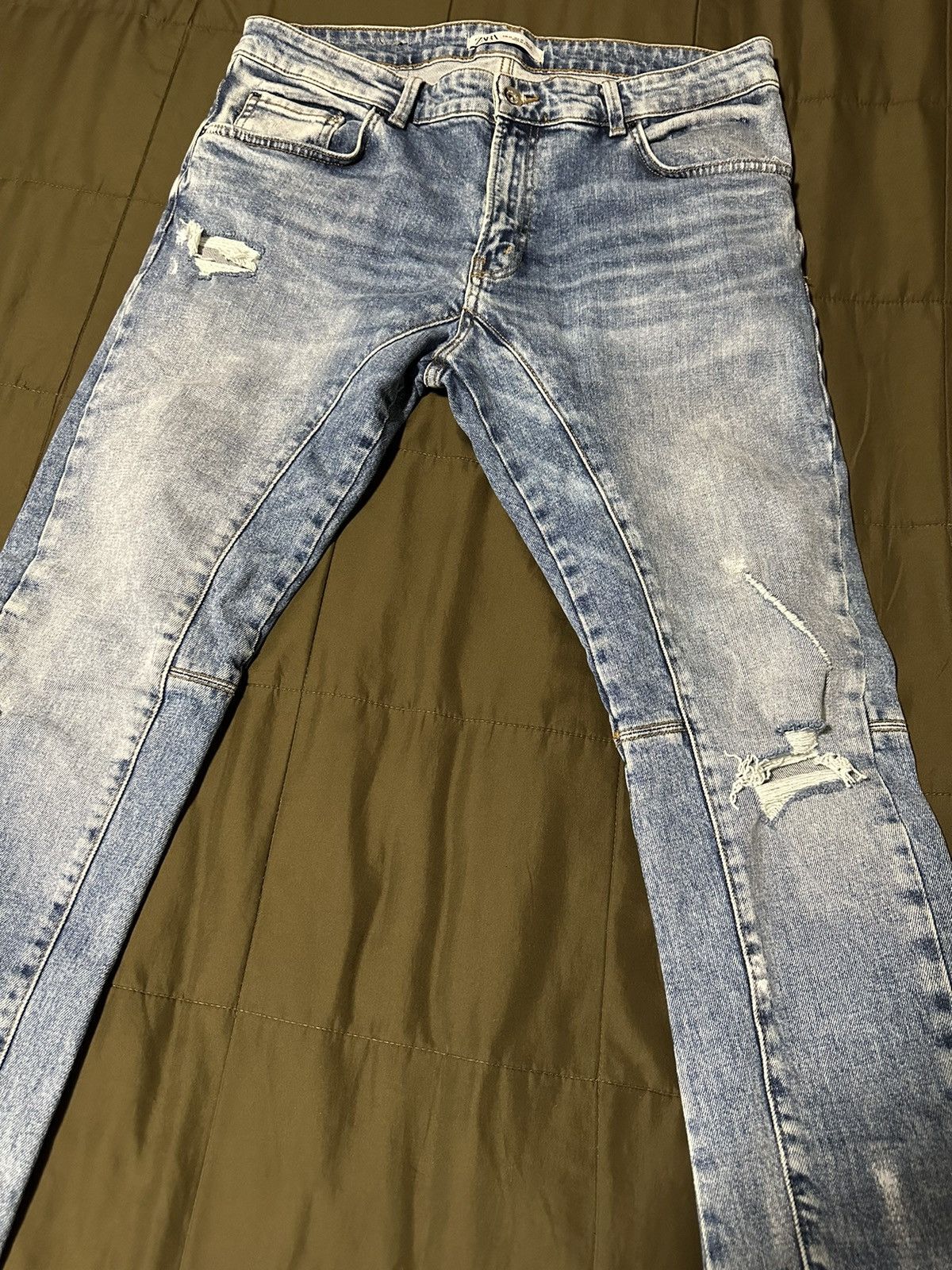 Zara Distressed Panel Jeans Size US 36 / EU 52 - 2 Thumbnail