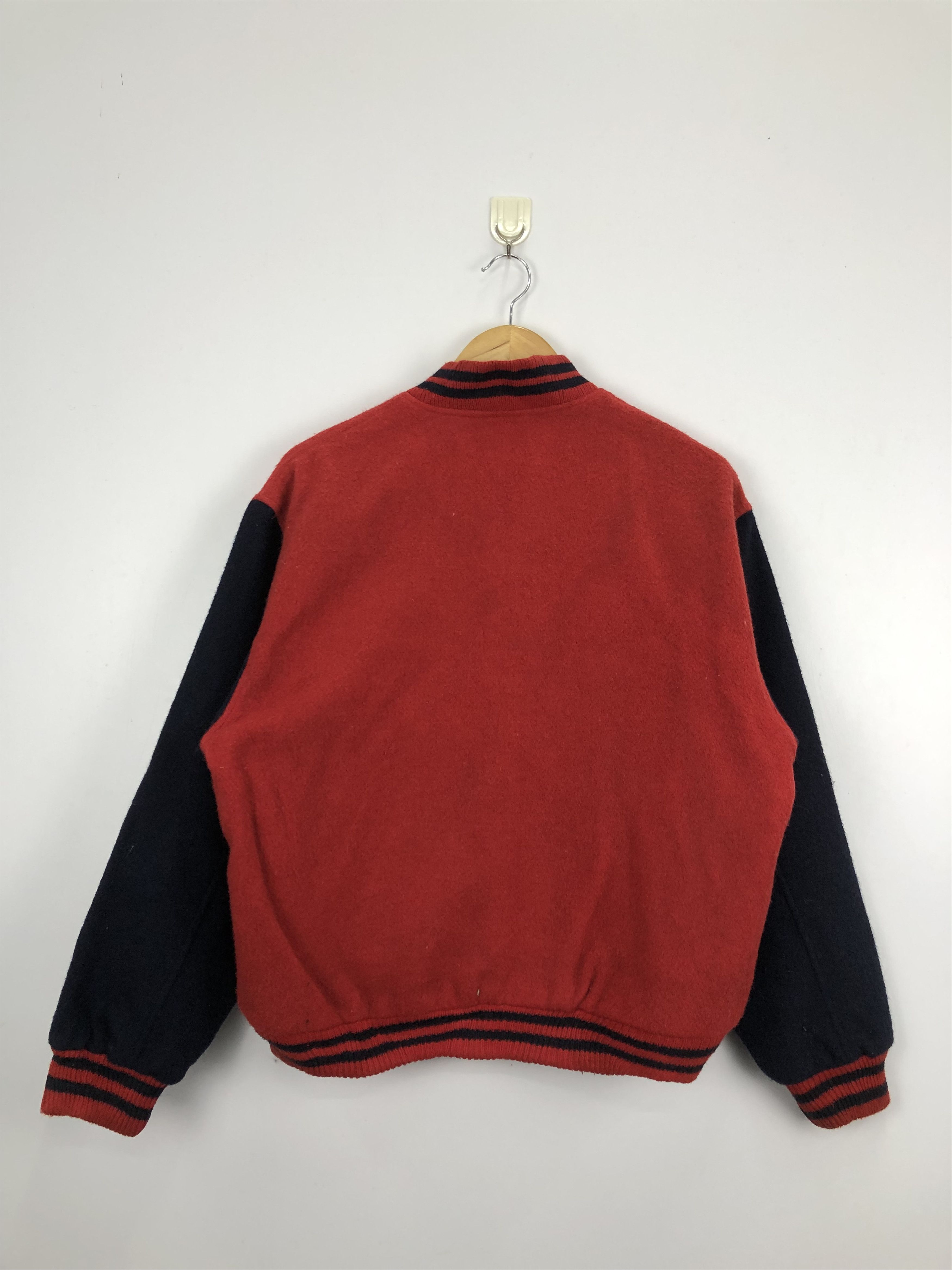 Vintage Vintage Off Road Wool Varsity Jacket Red V0299 Size US L / EU 52-54 / 3 - 3 Thumbnail