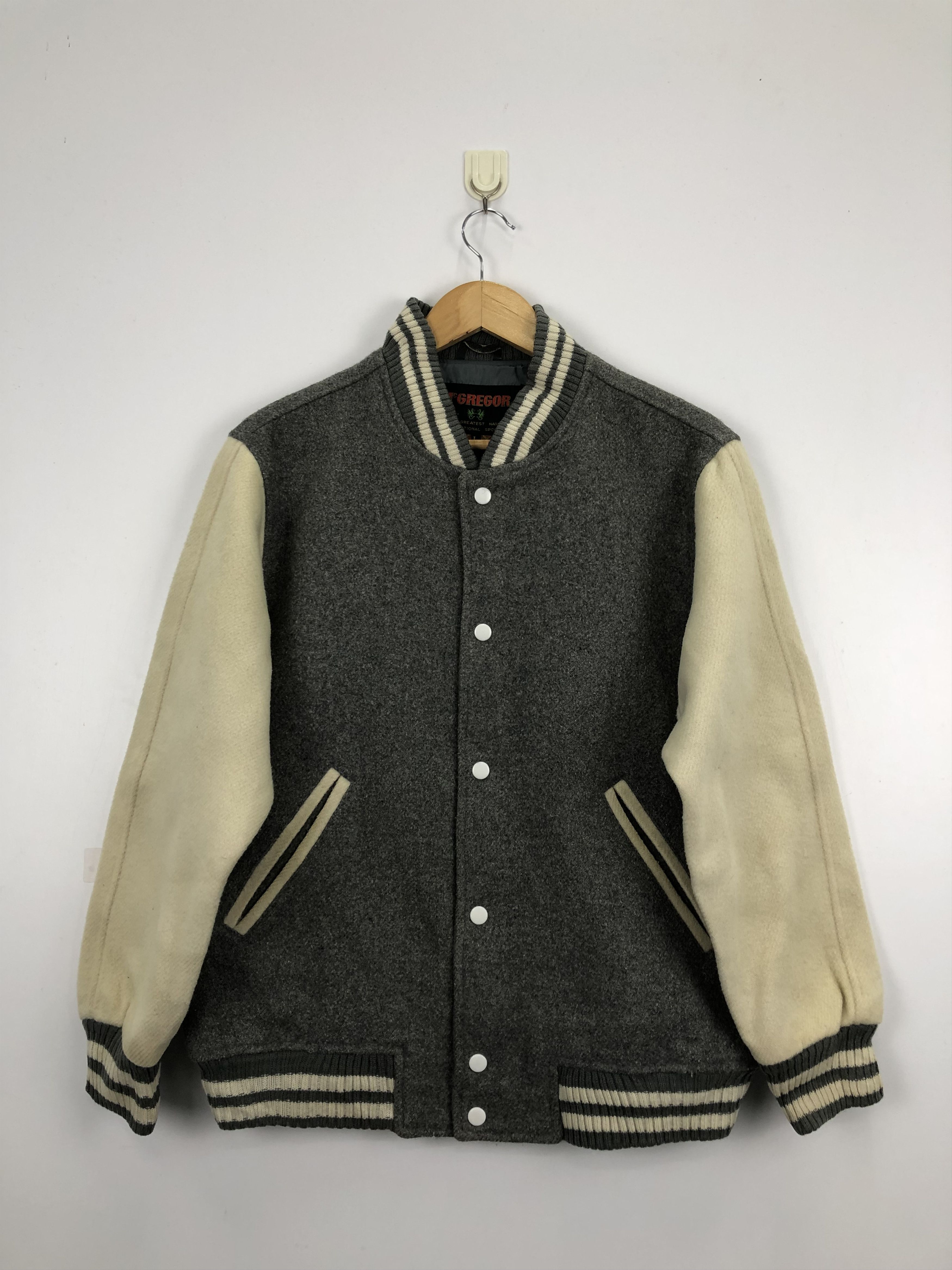McGregor Vintage 90s Mcgregor Wool Varsity Jacket V0296 Size US L / EU 52-54 / 3 - 1 Thumbnail