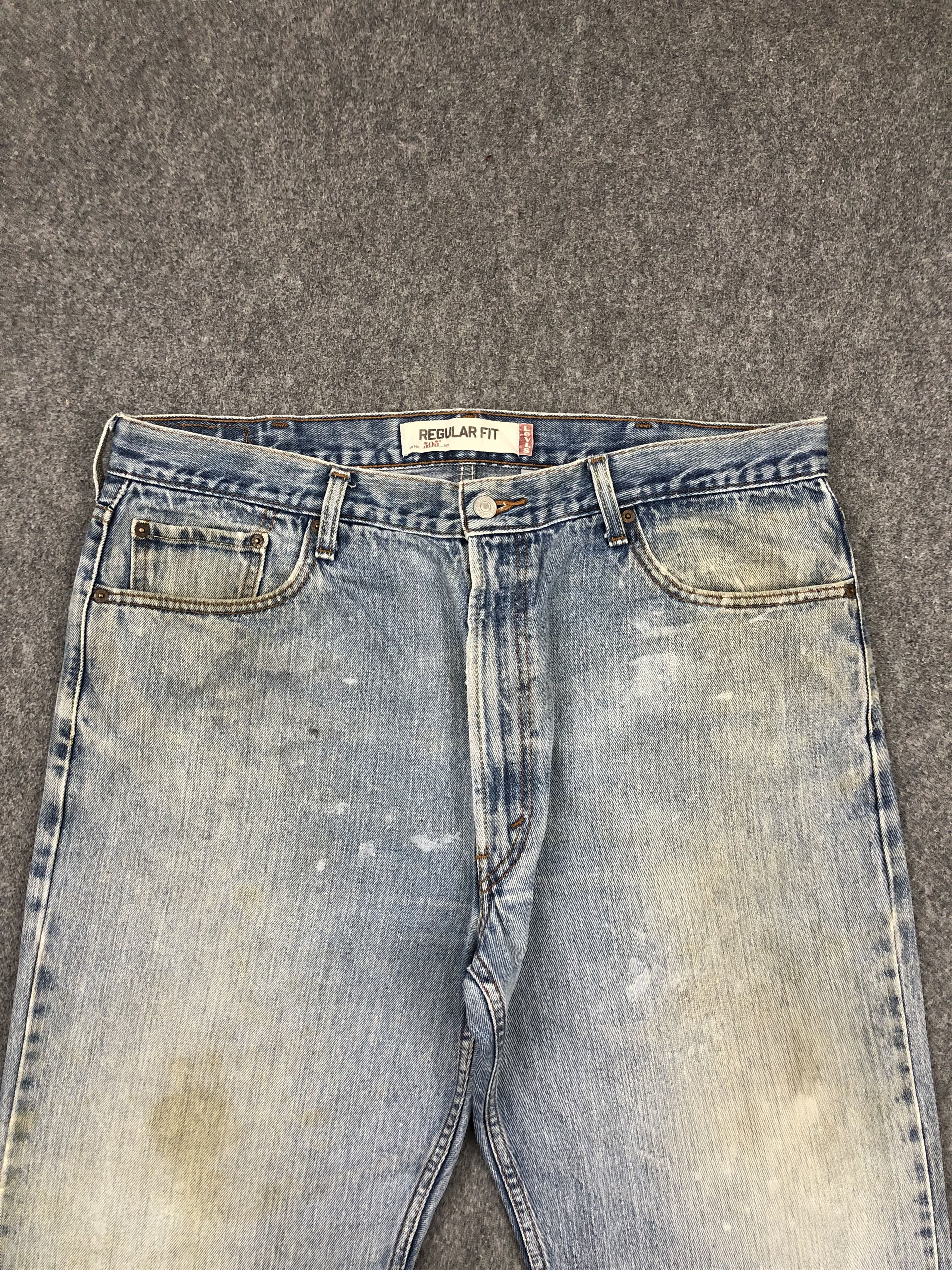 Levi's Vintage Levis 505 Faded Blue Jeans DP1593 Size US 41 - 2 Thumbnail