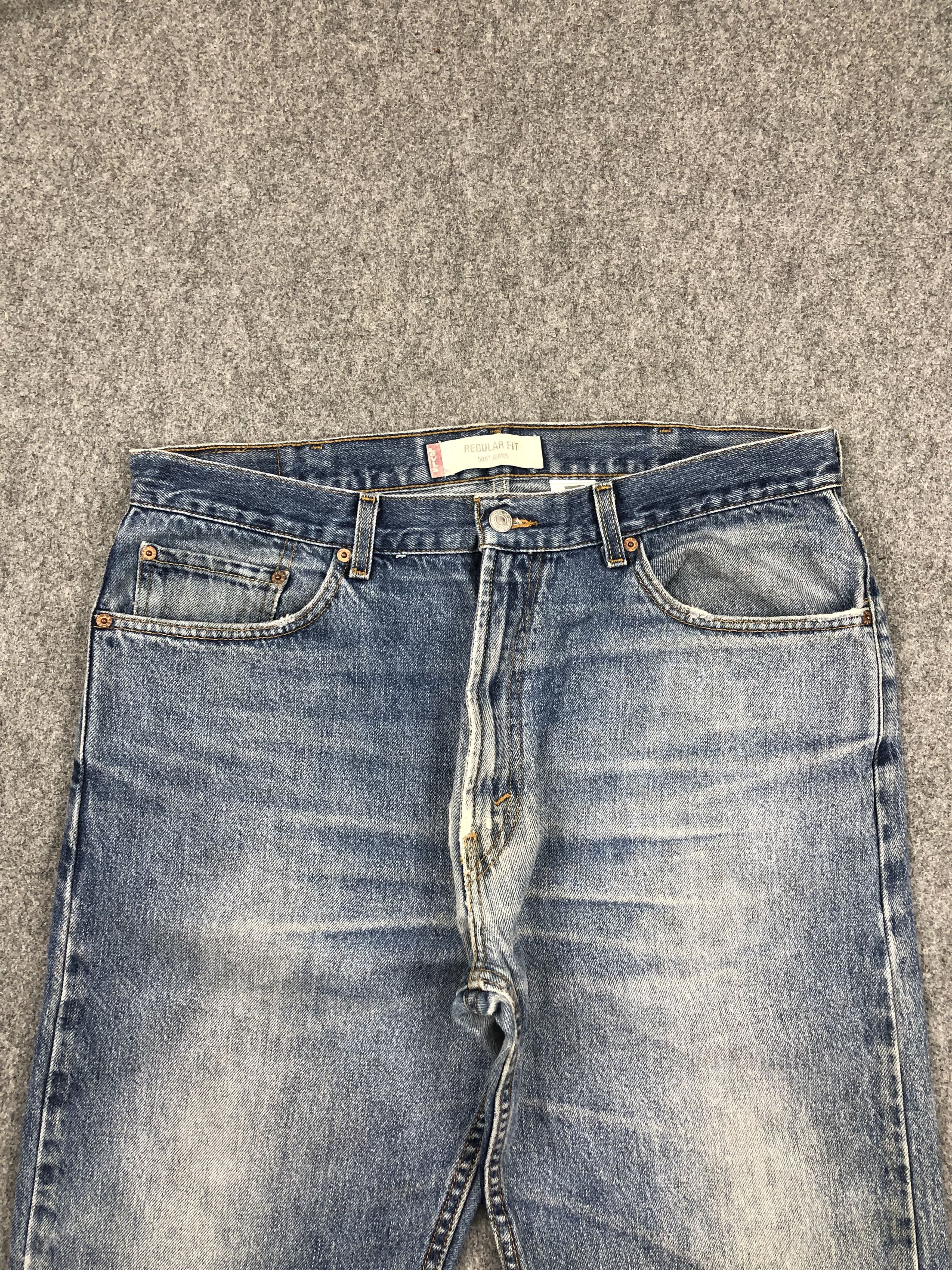 Levi's Vintage Levis 505 Faded Blue Jeans DP1589 Size US 37 - 2 Thumbnail