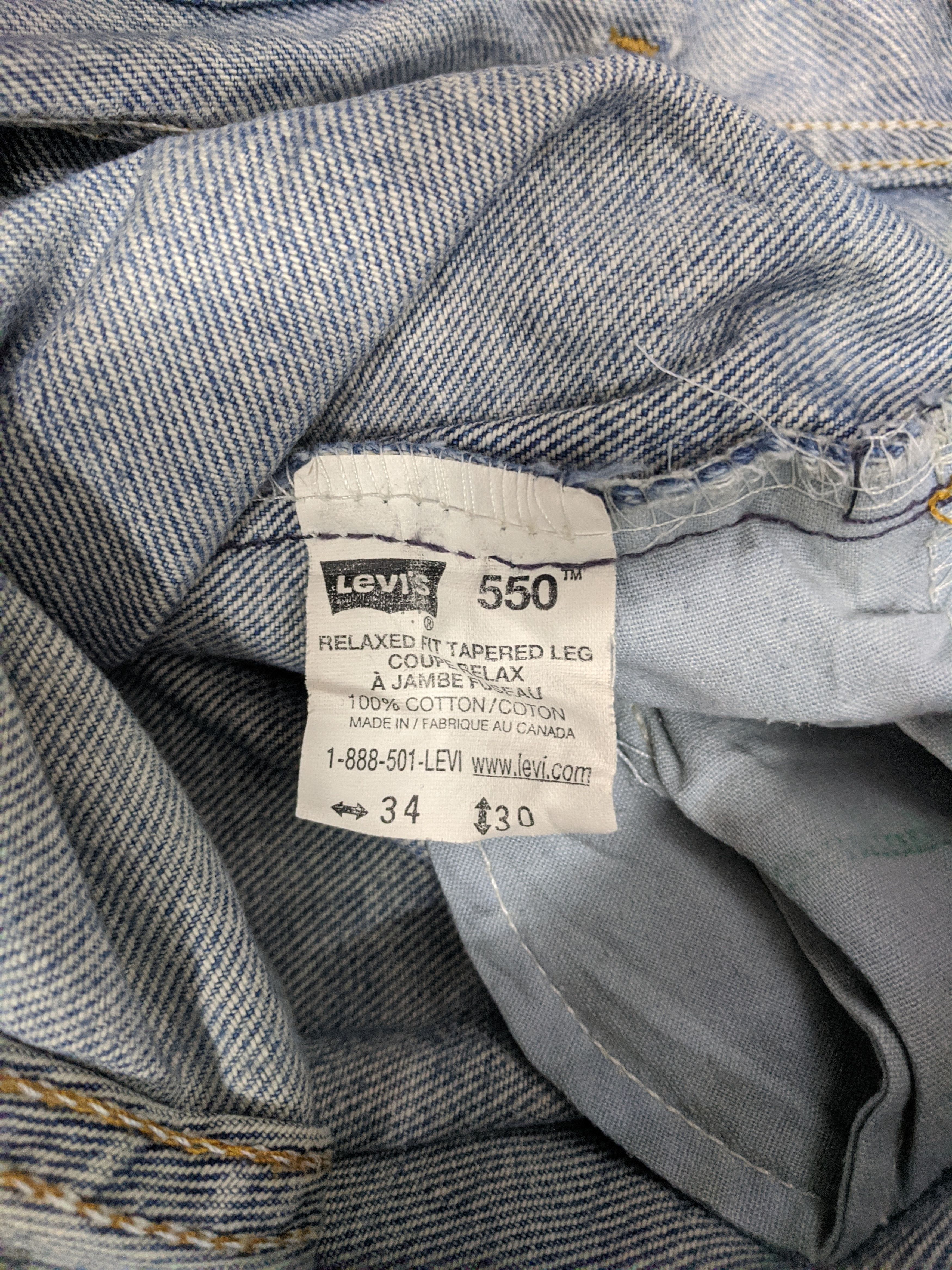 Levi's Vintage 90s Levis 550 Lightwash Jeans DP0844 Size US 35 - 6 Thumbnail