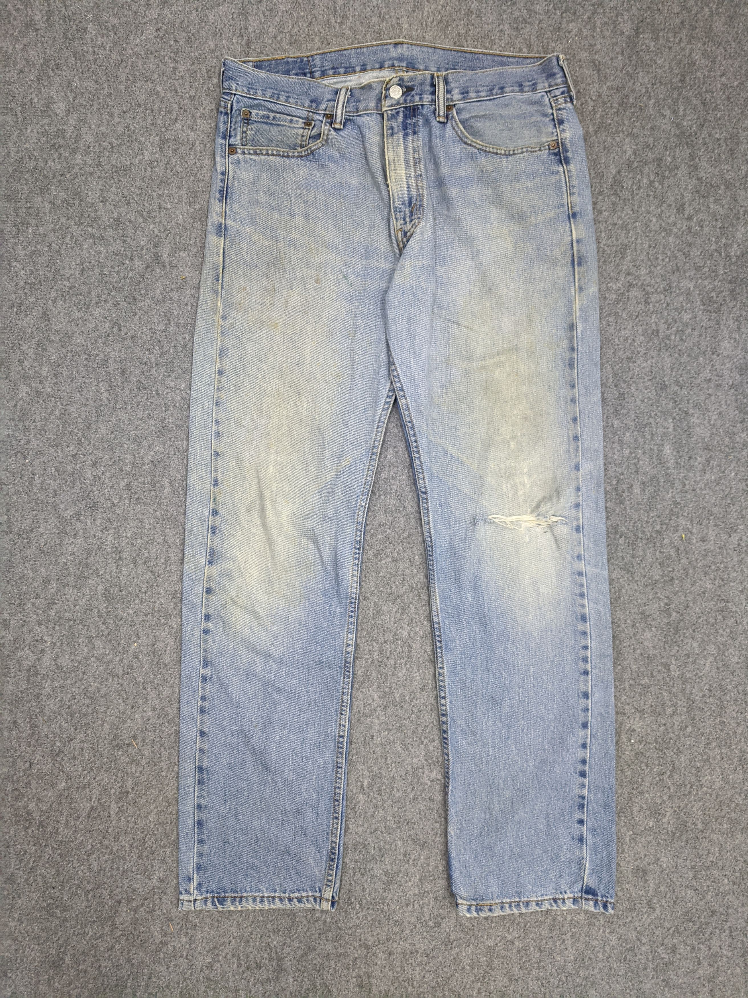 Levi's Vintage Levis 505 Light Wash Ripped Jeans DP0700 Size US 35 - 1 Thumbnail