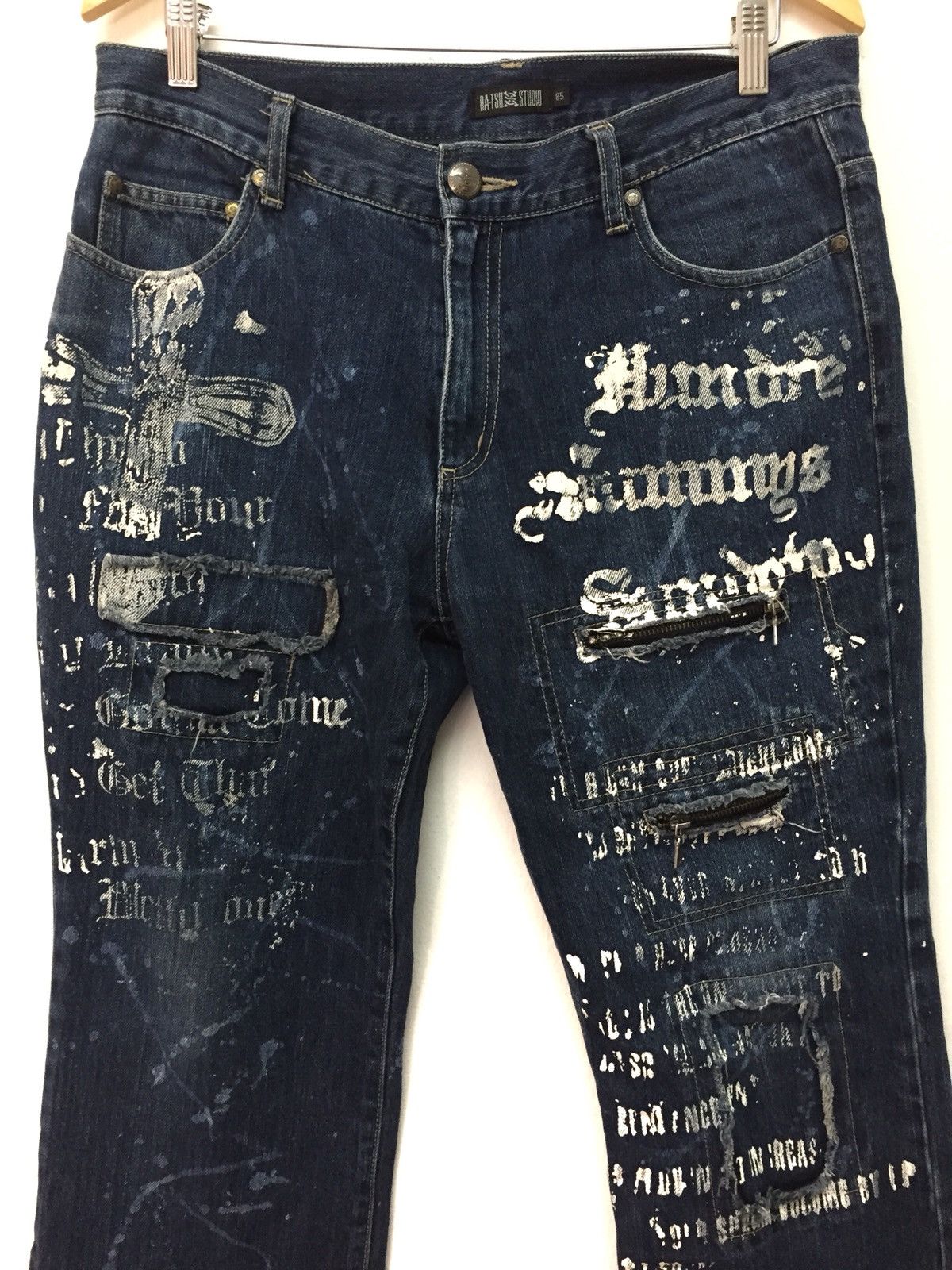 Japanese Brand Distressed Denim By BA-STU STUDIO Size US 34 / EU 50 - 2 Thumbnail