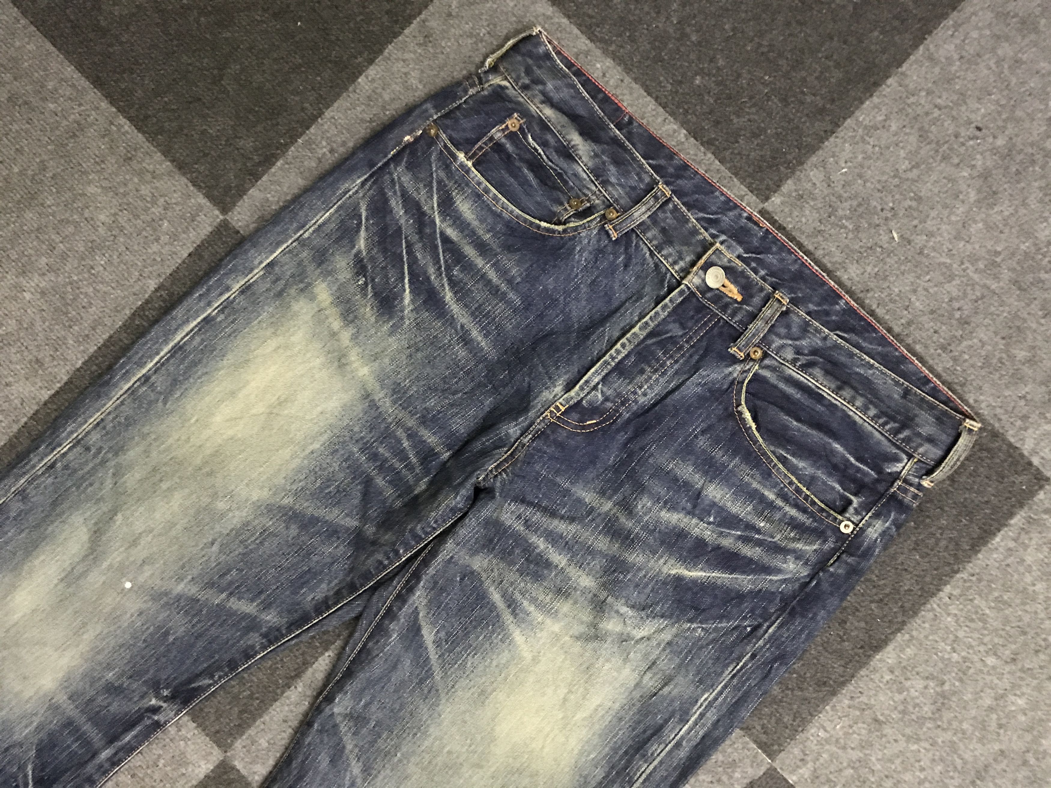 Japanese Brand D144 SOUL OF FREEDOM Paint Splatter Jeans Size US 35 - 2 Thumbnail