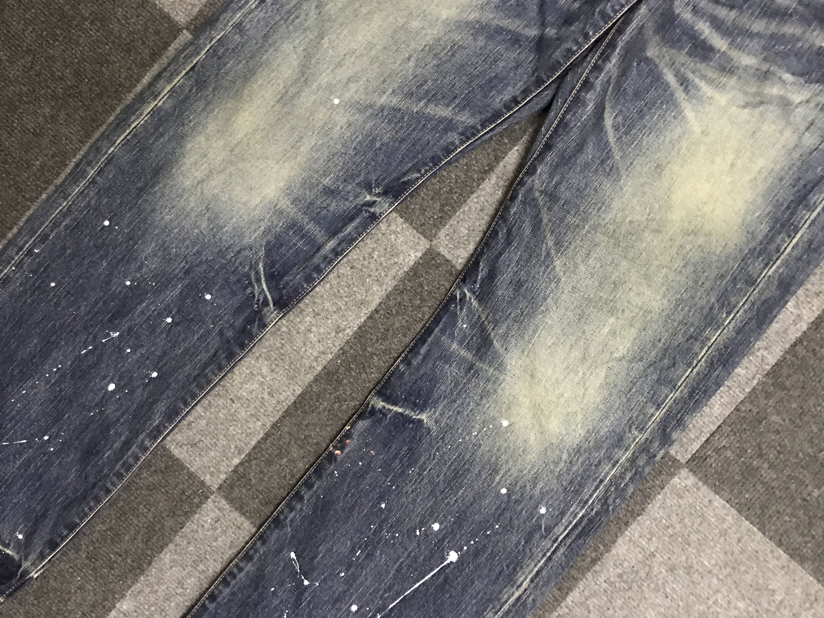 Japanese Brand D144 SOUL OF FREEDOM Paint Splatter Jeans Size US 35 - 3 Thumbnail