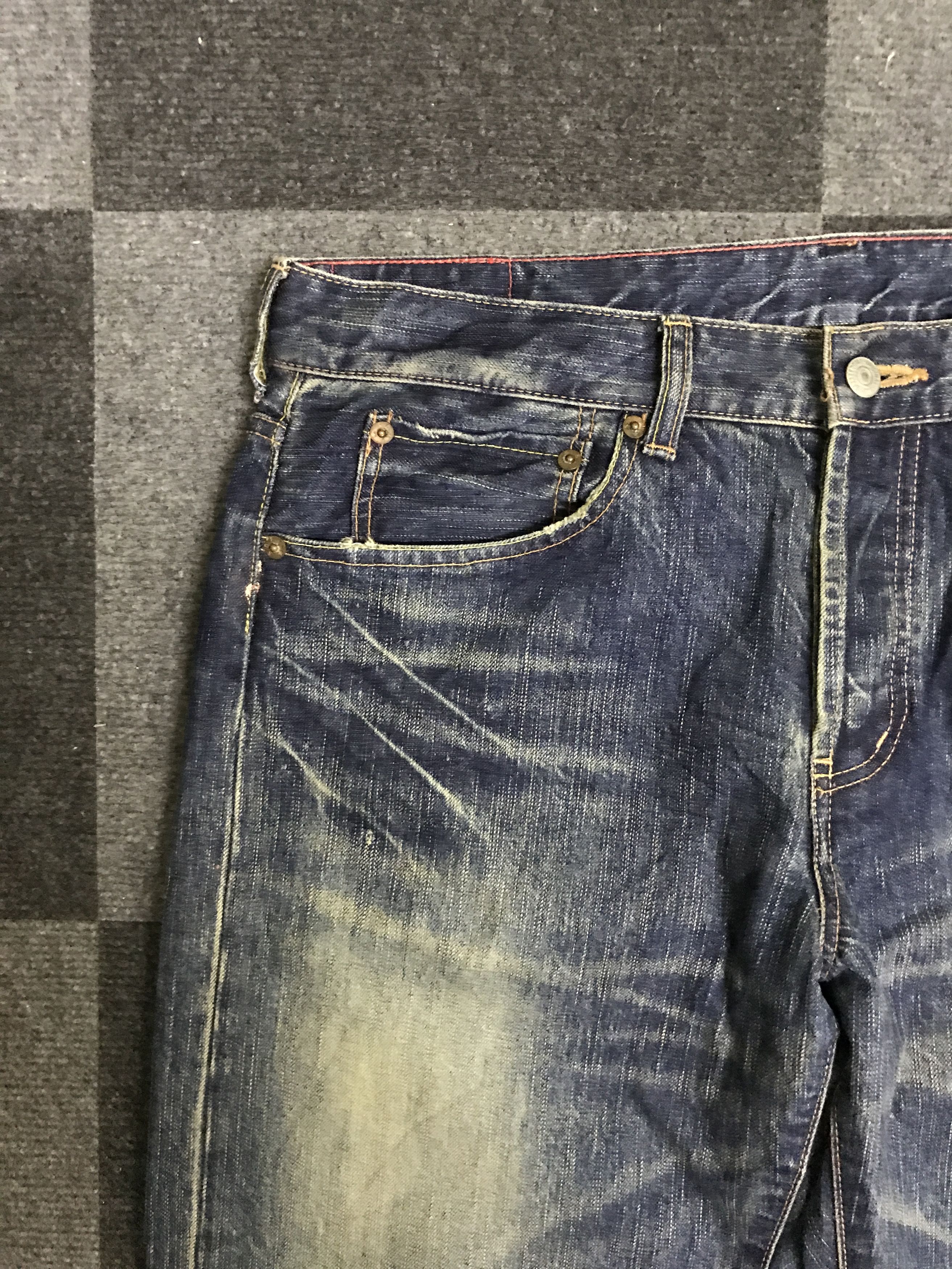 Japanese Brand D144 SOUL OF FREEDOM Paint Splatter Jeans Size US 35 - 7 Thumbnail