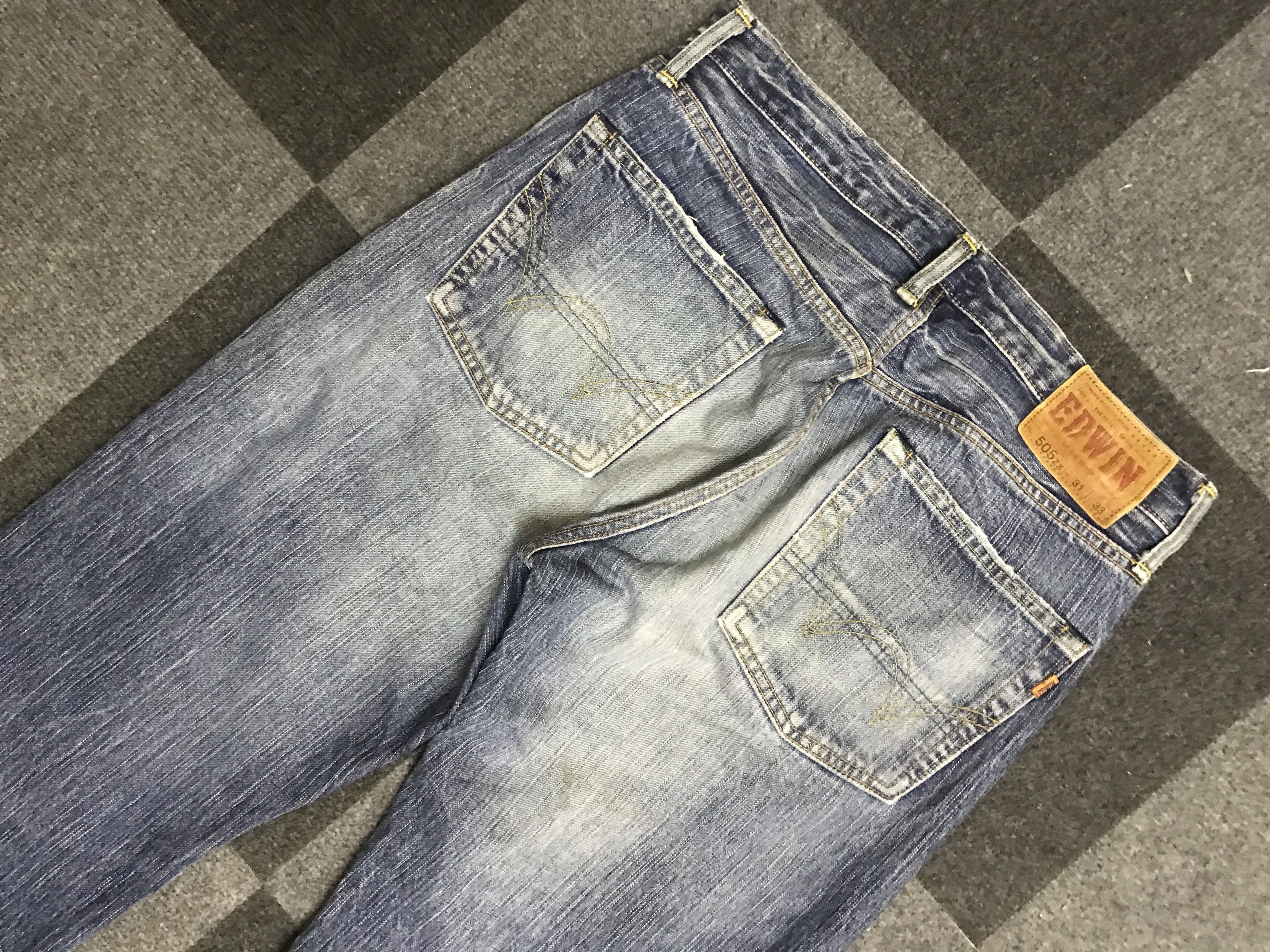 Edwin D147 EDWIN 505ZX Selvedge red Line Distressed Jeans Size US 31 - 9 Thumbnail