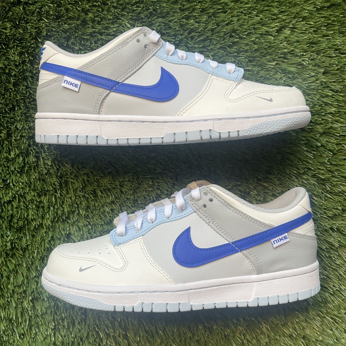 Nike Nike Dunk Low Ivory Hyper Royal “Just Stitch It” Size 7Y | Grailed