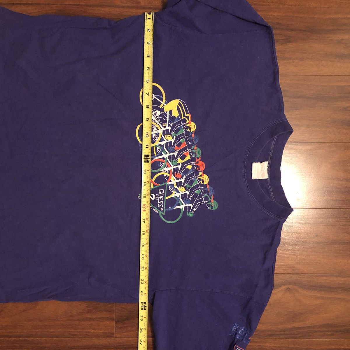 Guess × Vintage Vintage 80s Guess USA long sleeve graphic biking t shirt Size US S / EU 44-46 / 1 - 3 Thumbnail