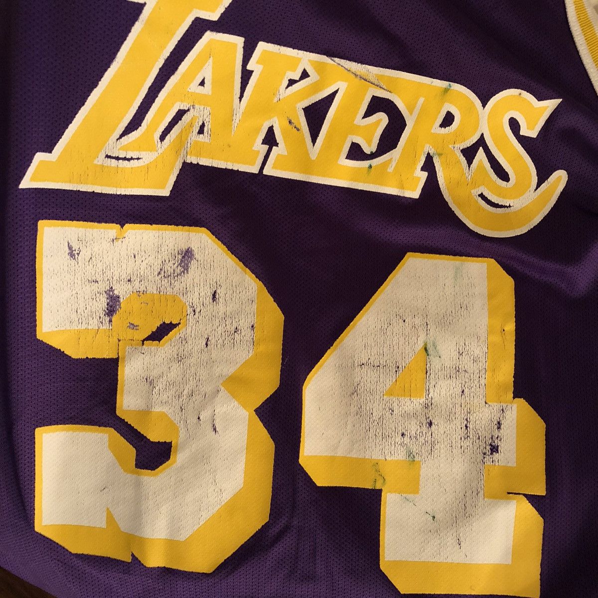 Champion × Vintage Vintage 90s Shaquille O’Neal LA Lakers purple jersey 44 L Size US L / EU 52-54 / 3 - 3 Thumbnail