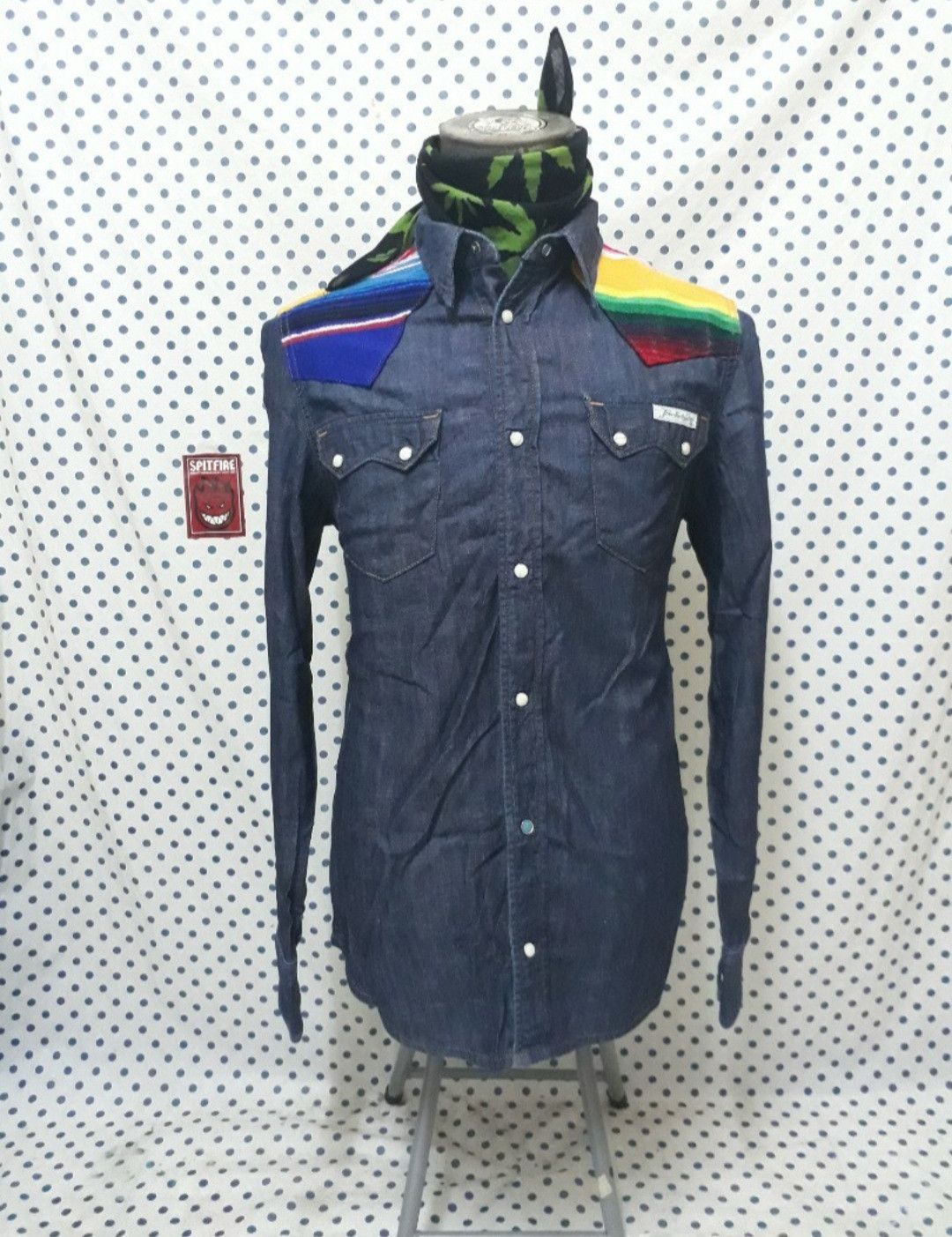 True Religion 💥True religion Navy blue n Rainbow Western shirt Size US L / EU 52-54 / 3 - 1 Thumbnail