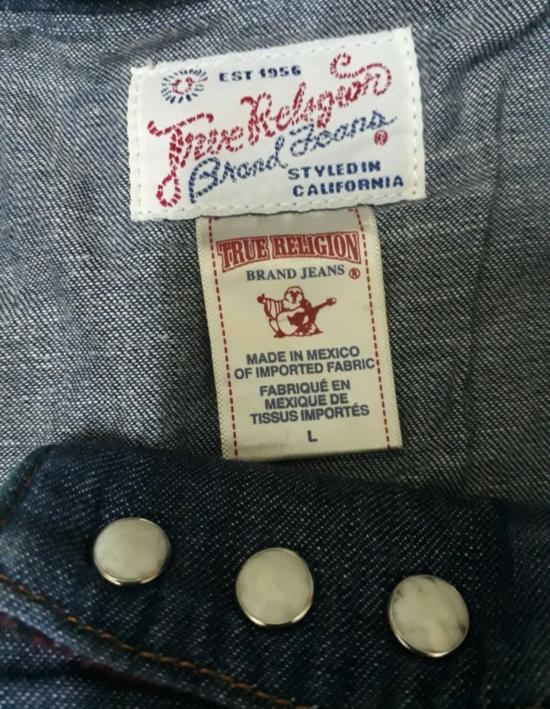 True Religion 💥True religion Navy blue n Rainbow Western shirt Size US L / EU 52-54 / 3 - 5 Thumbnail