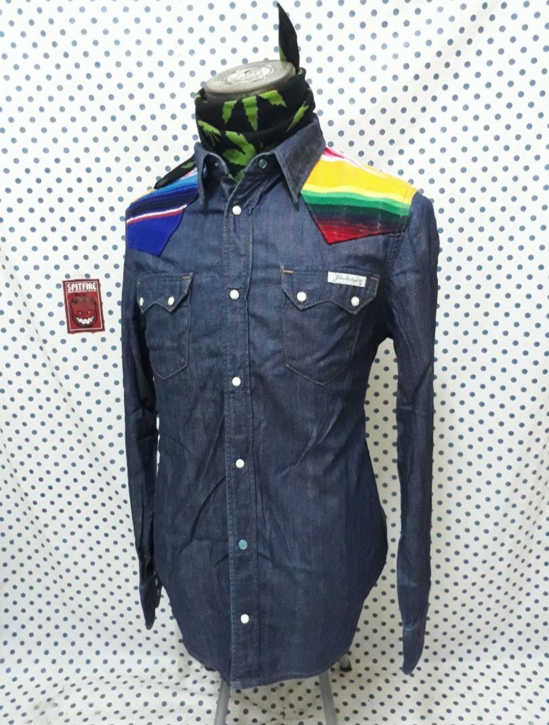 True Religion 💥True religion Navy blue n Rainbow Western shirt Size US L / EU 52-54 / 3 - 3 Thumbnail