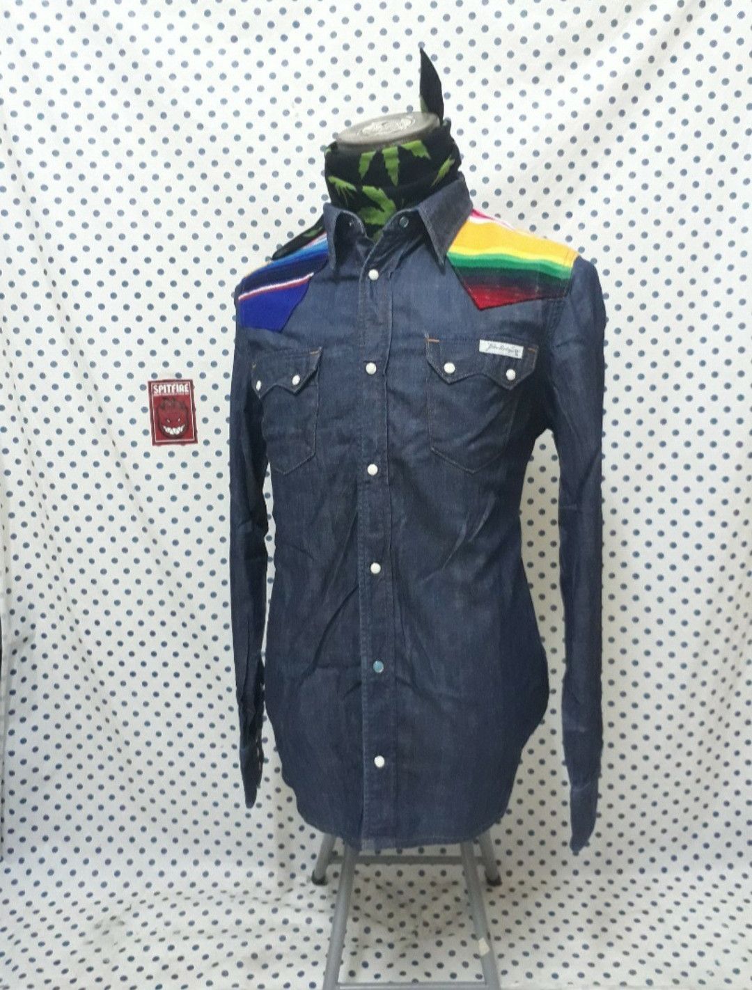 True Religion 💥True religion Navy blue n Rainbow Western shirt Size US L / EU 52-54 / 3 - 4 Thumbnail