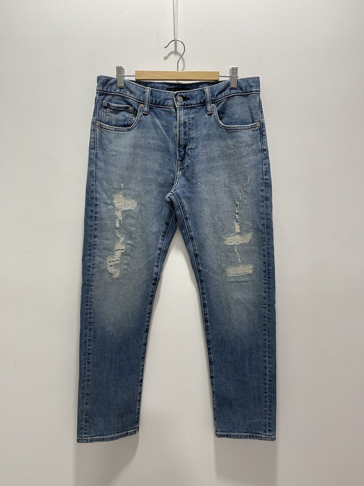 Japanese Brand × Uniqlo × Vintage JAPANESE UNIQLO REPAIRED RECONSTRUCT DENIM Size US 32 / EU 48 - 1 Thumbnail