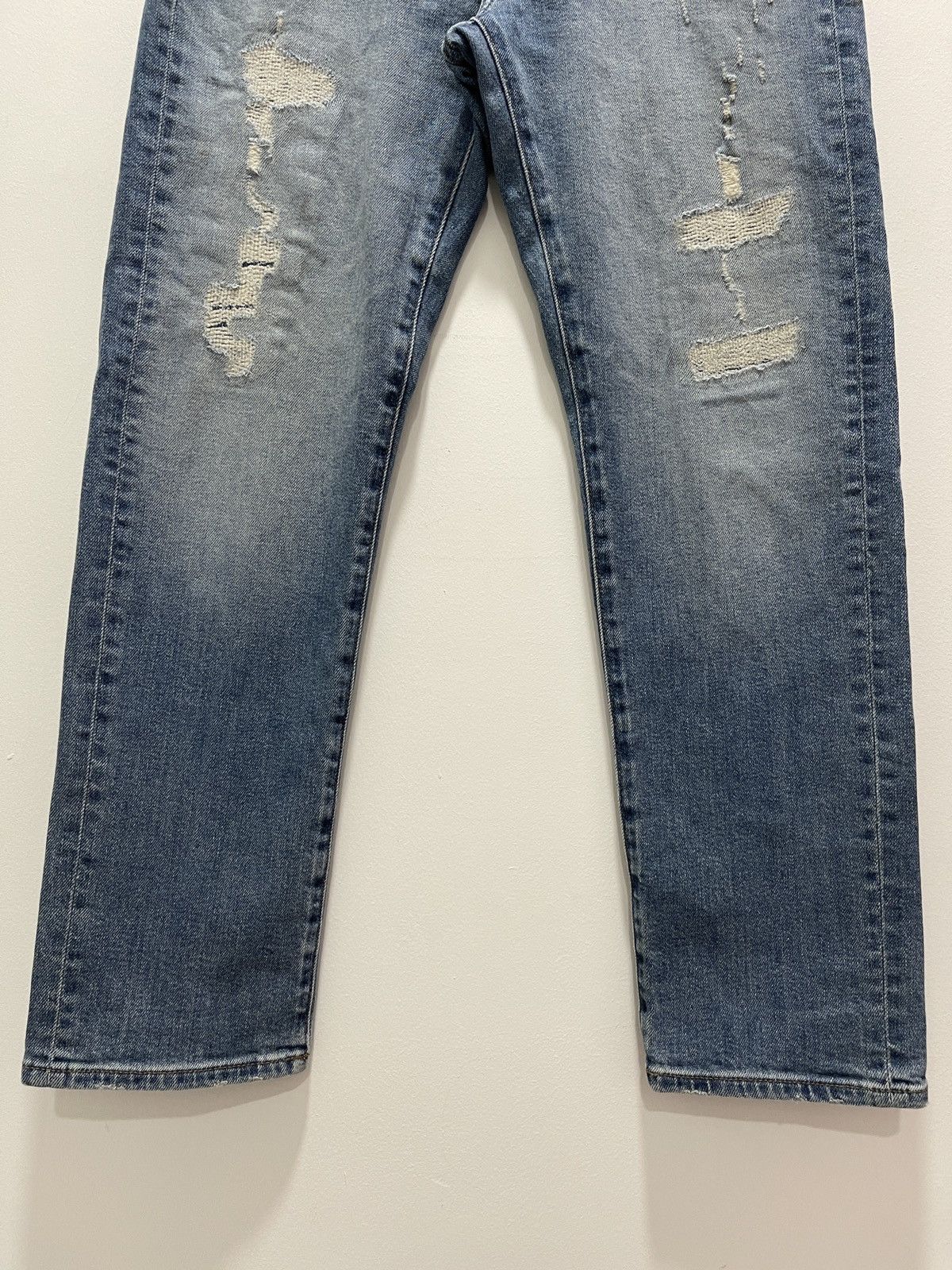 Japanese Brand × Uniqlo × Vintage JAPANESE UNIQLO REPAIRED RECONSTRUCT DENIM Size US 32 / EU 48 - 5 Thumbnail