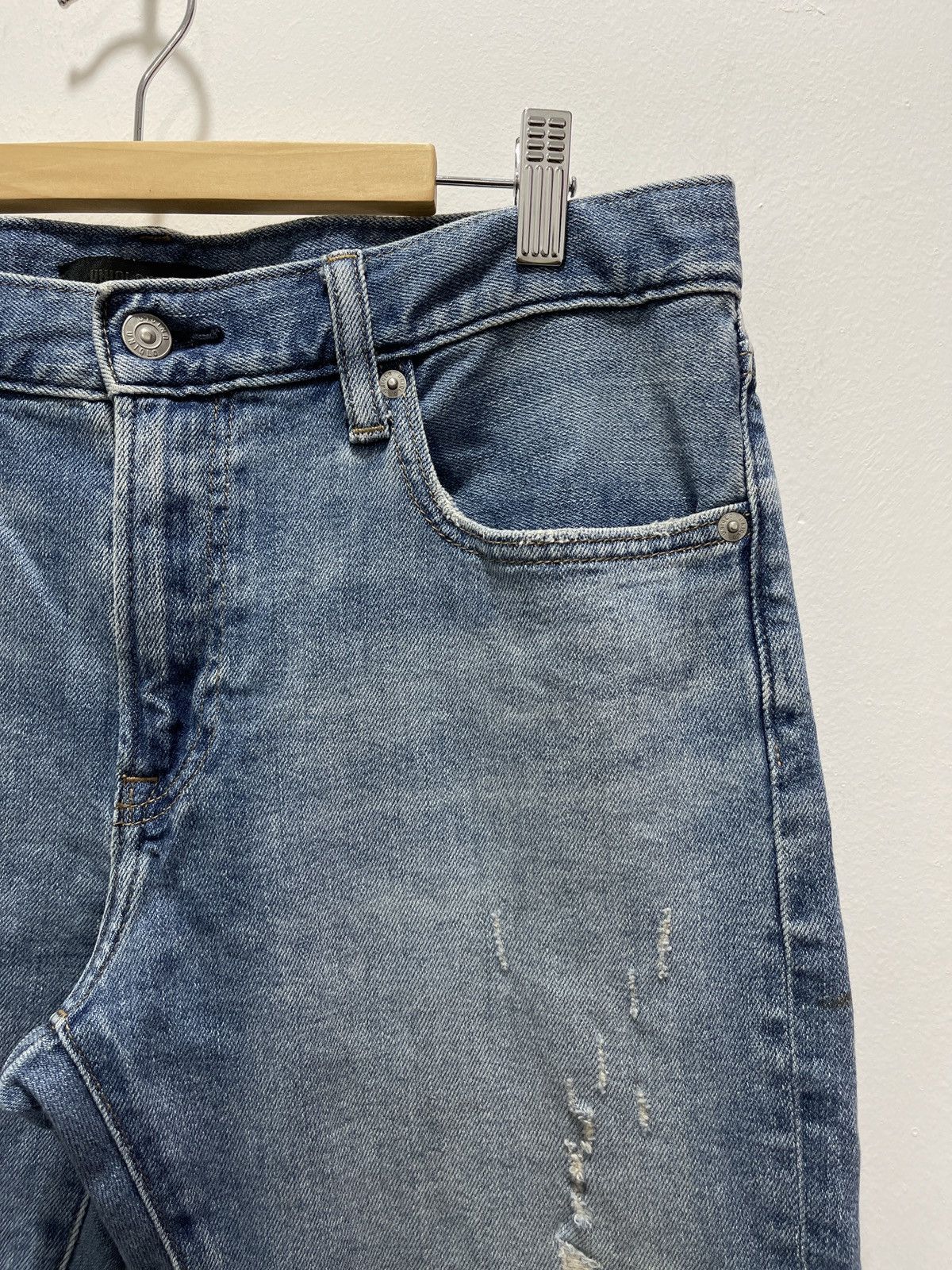 Japanese Brand × Uniqlo × Vintage JAPANESE UNIQLO REPAIRED RECONSTRUCT DENIM Size US 32 / EU 48 - 2 Thumbnail