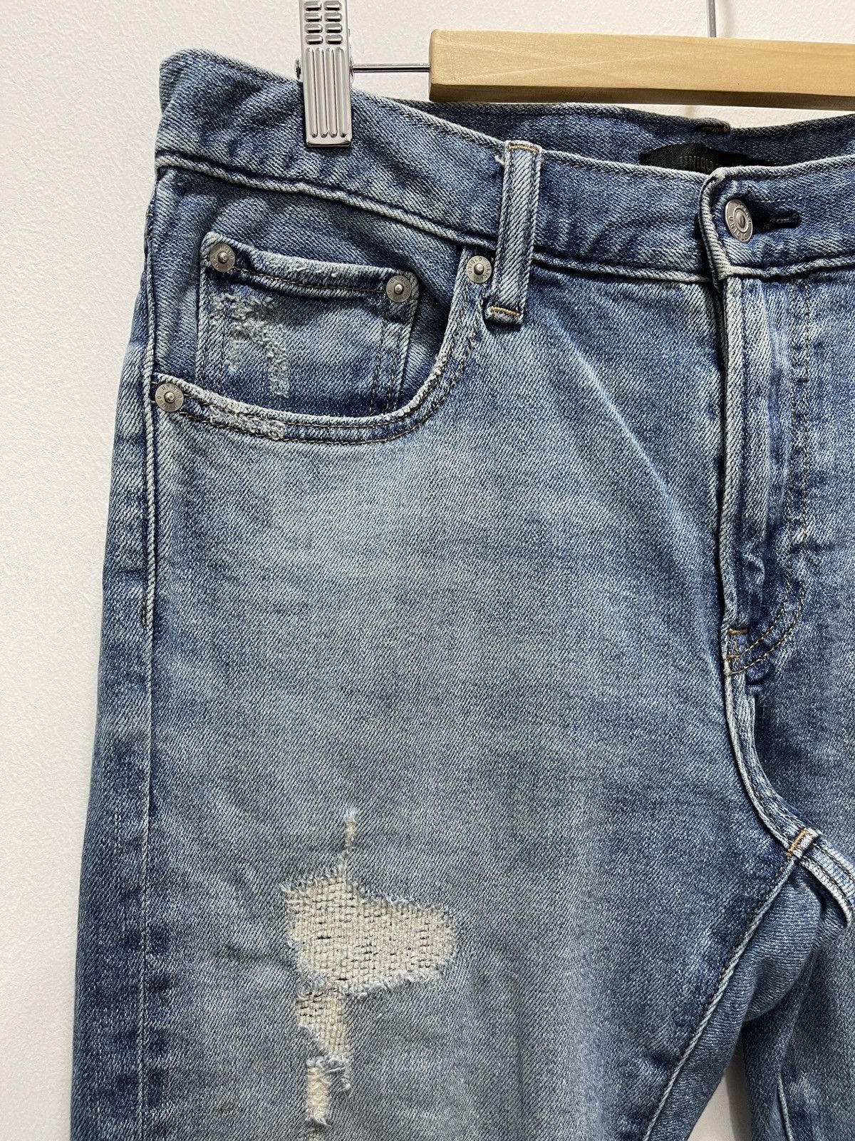 Japanese Brand × Uniqlo × Vintage JAPANESE UNIQLO REPAIRED RECONSTRUCT DENIM Size US 32 / EU 48 - 3 Thumbnail
