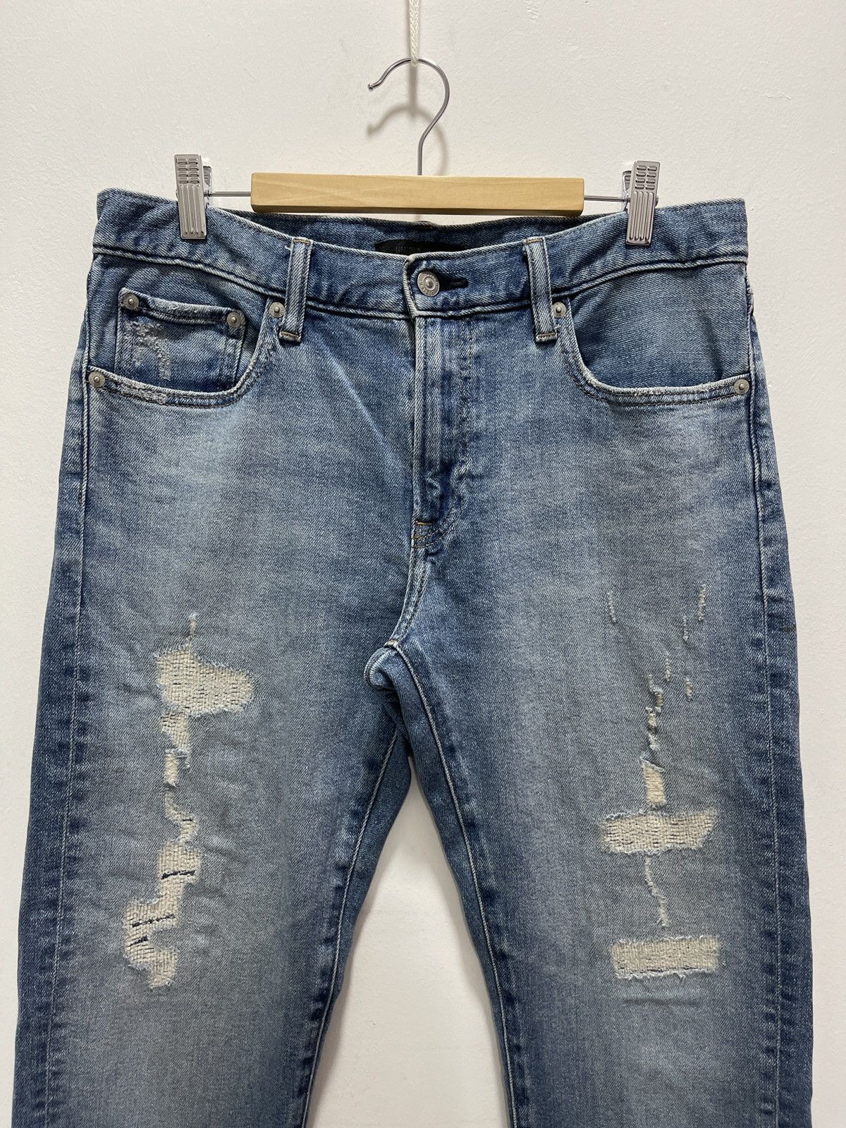 Japanese Brand × Uniqlo × Vintage JAPANESE UNIQLO REPAIRED RECONSTRUCT DENIM Size US 32 / EU 48 - 4 Thumbnail