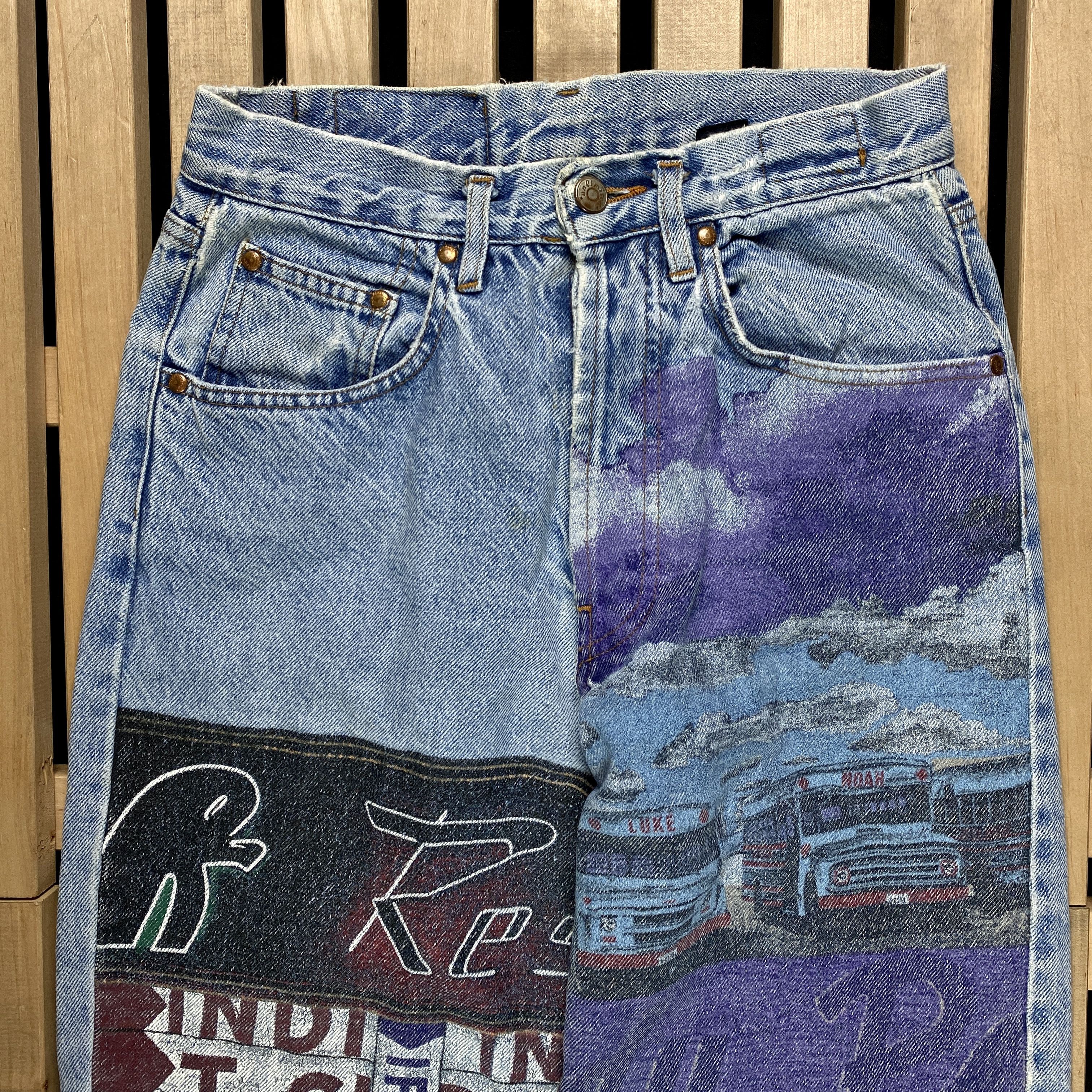 Handmade Mens Jeans Denim Hand Made Size 29 Size US 29 - 2 Thumbnail