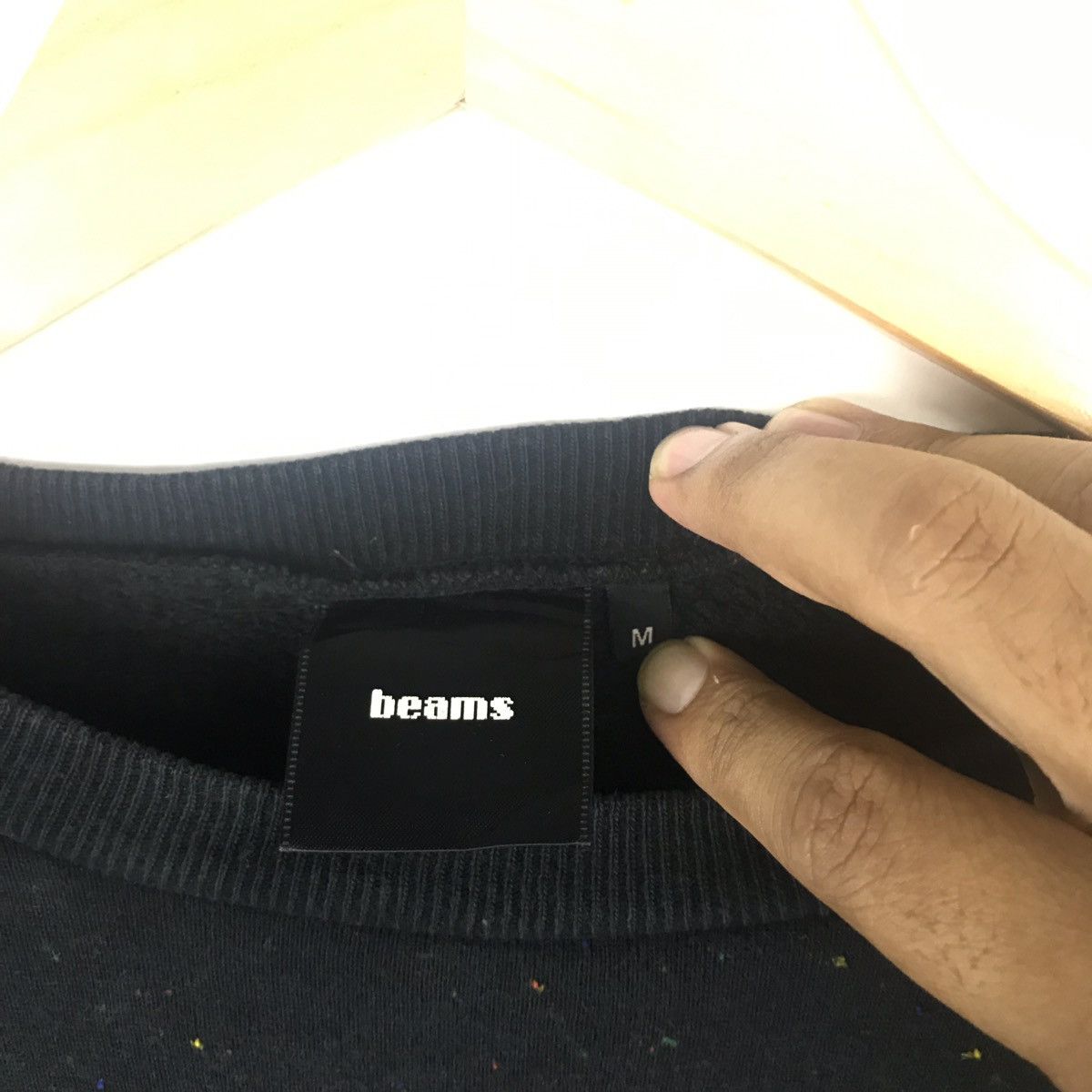 Japanese Brand Beams Black Colour Medium Size Crewneck Pullover Sweatshirt Size US M / EU 48-50 / 2 - 4 Thumbnail