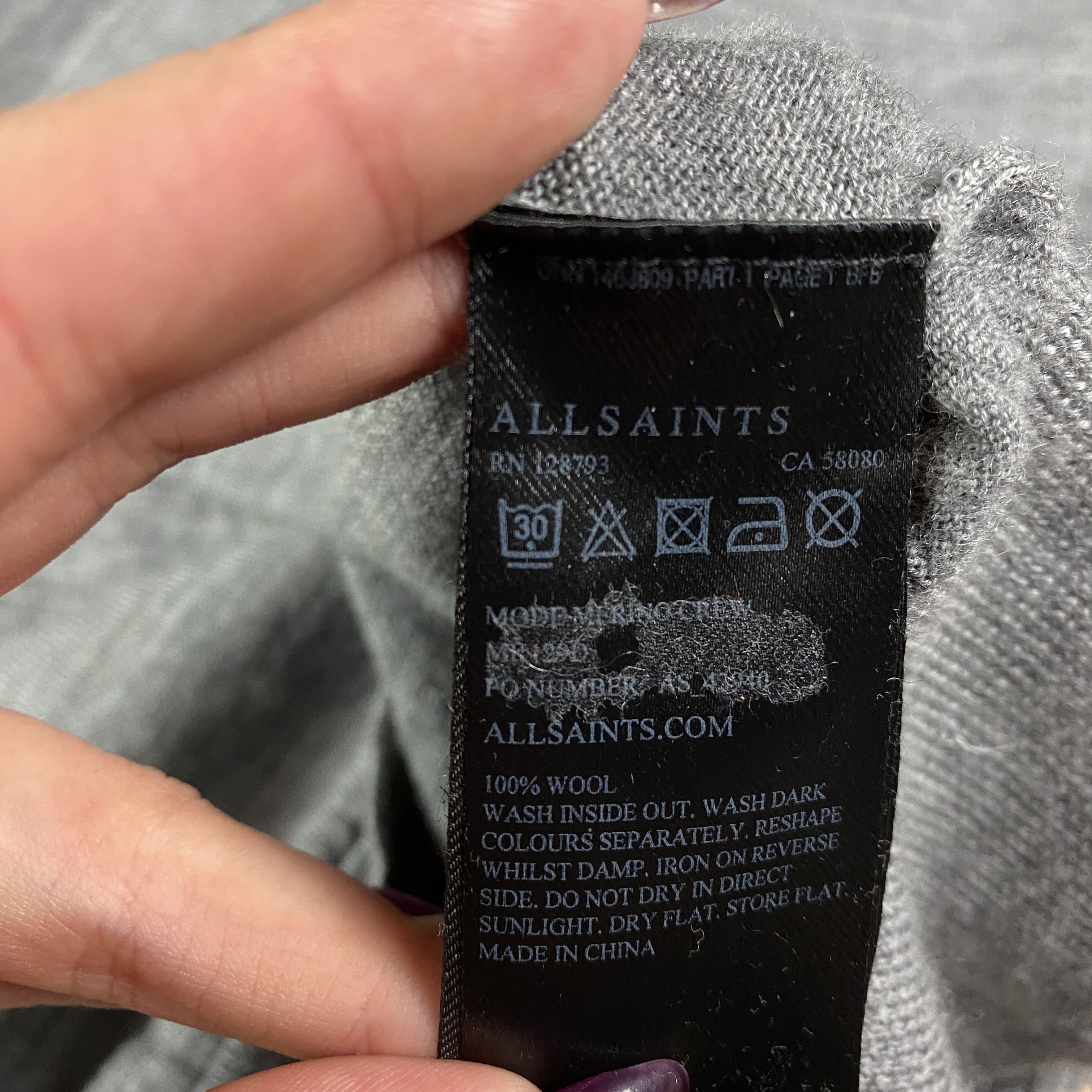Allsaints Mens Wool Sweater Jumper Allsaints Size S Size US S / EU 44-46 / 1 - 5 Thumbnail