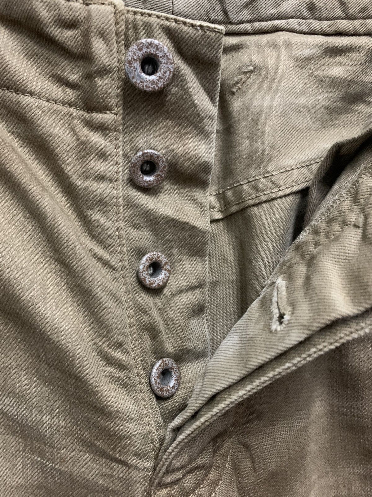 Isamu Katayama Backlash × Japanese Brand 🇯🇵 Isamu Katayama Backlash Patch Cow Leather Jean Pants Size US 30 / EU 46 - 10 Thumbnail