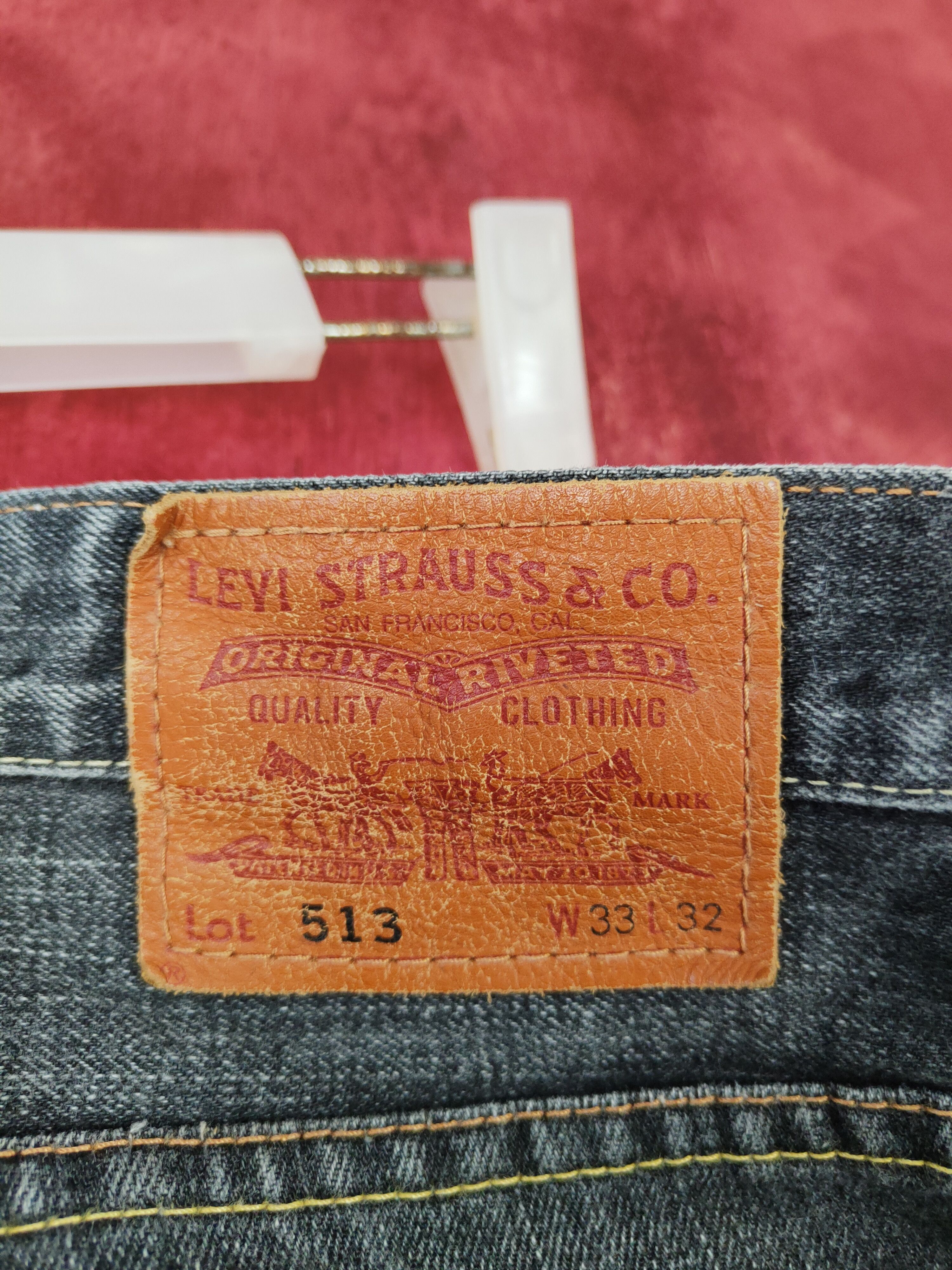 Levi's 513 Levis Black skinny Jeans denim pants vintage #4941 Size US 33 - 11 Thumbnail