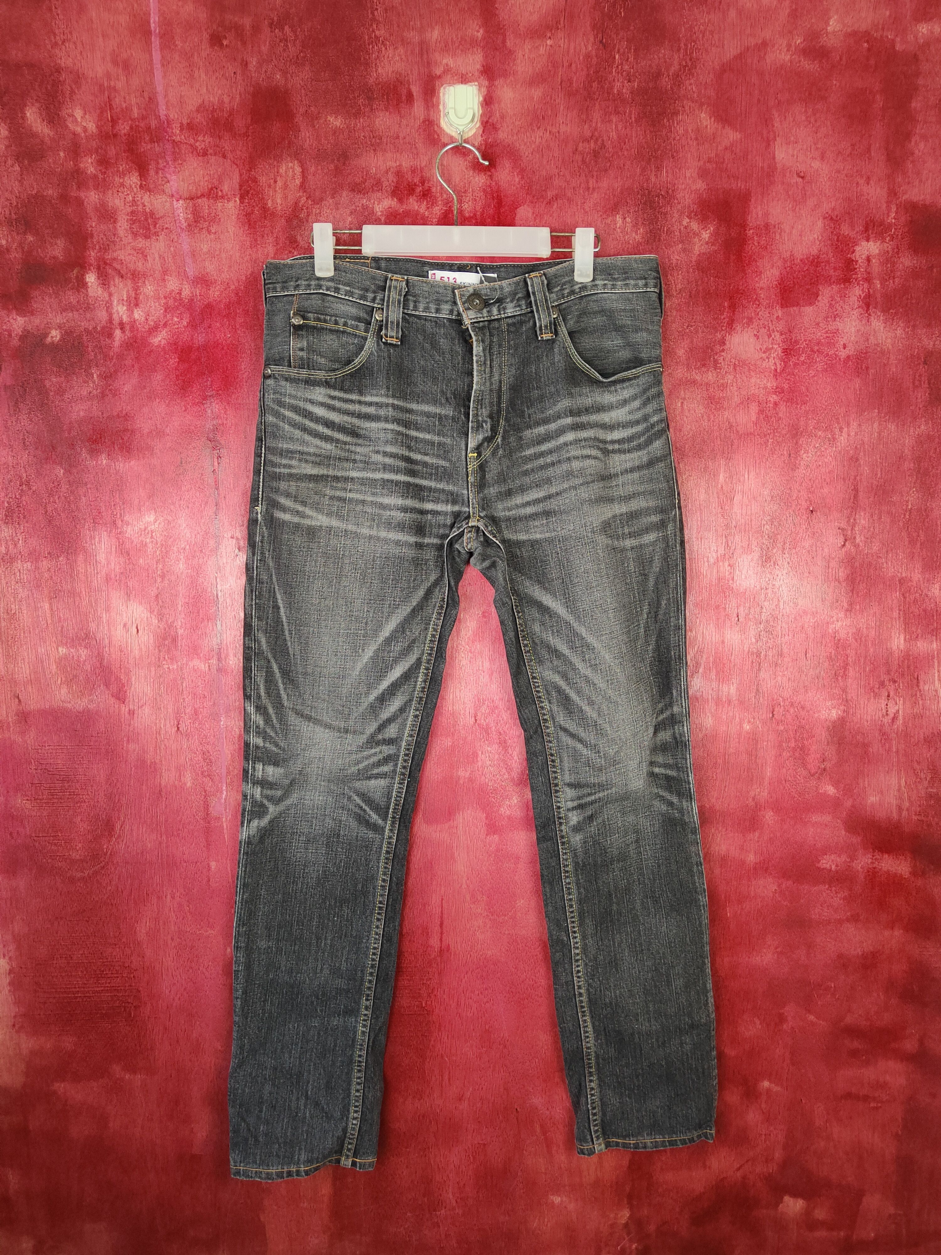 Levi's 513 Levis Black skinny Jeans denim pants vintage #4941 Size US 33 - 1 Thumbnail
