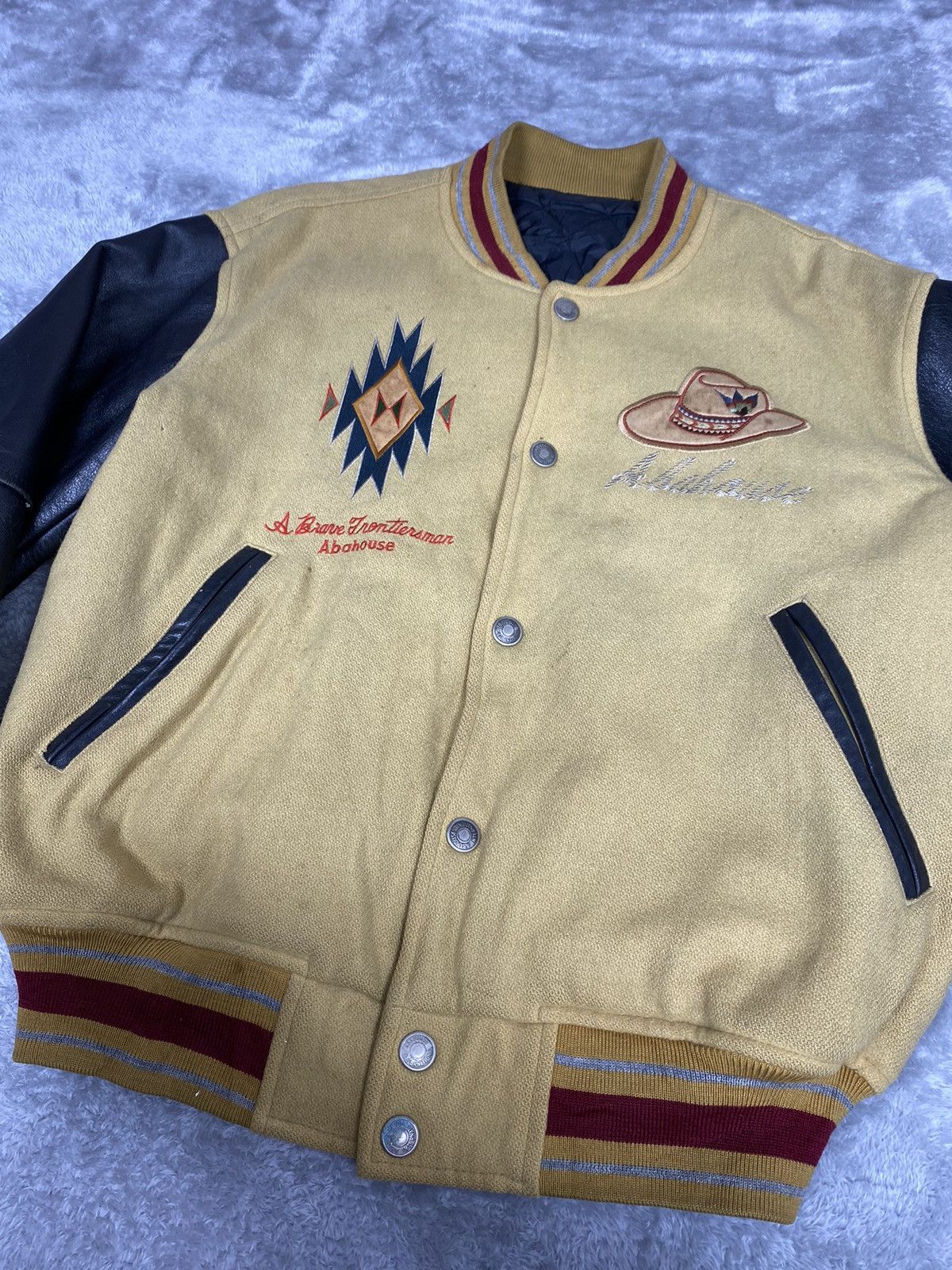 ABAHOUSE Vintage Abahouse Varsity Leather Jacket. J057 Size US L / EU 52-54 / 3 - 12 Thumbnail