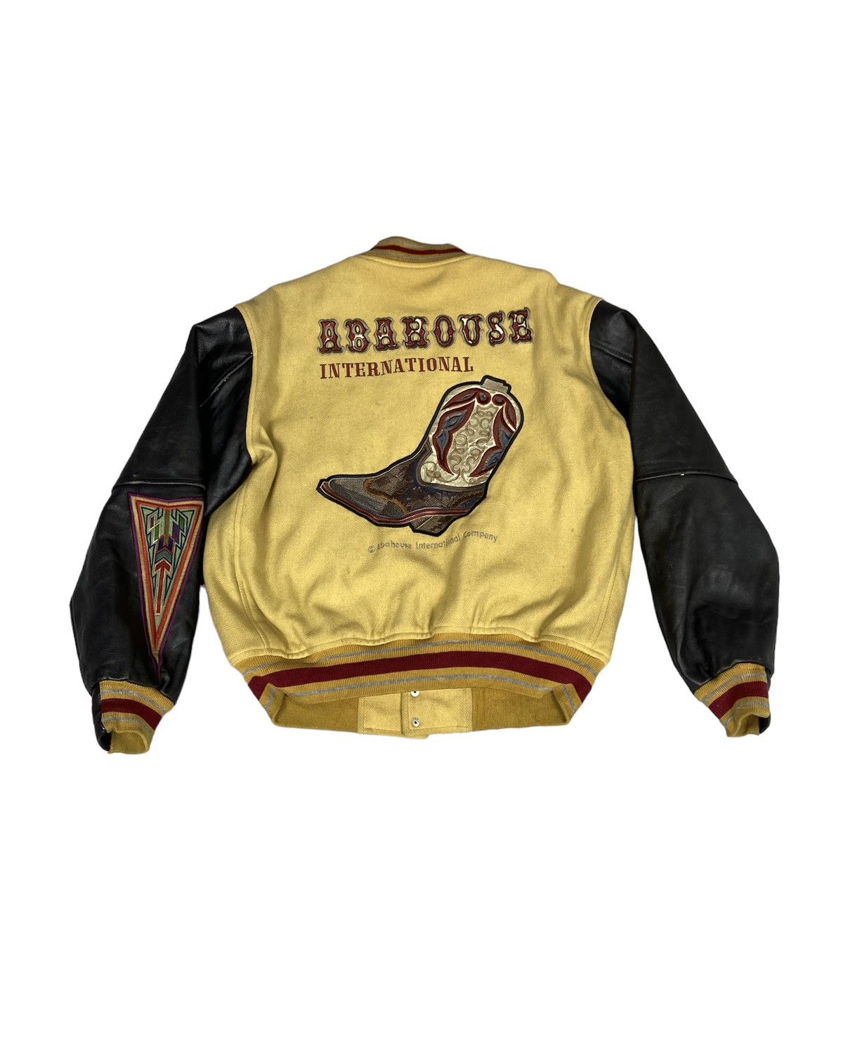 ABAHOUSE Vintage Abahouse Varsity Leather Jacket. J057 Size US L / EU 52-54 / 3 - 2 Thumbnail