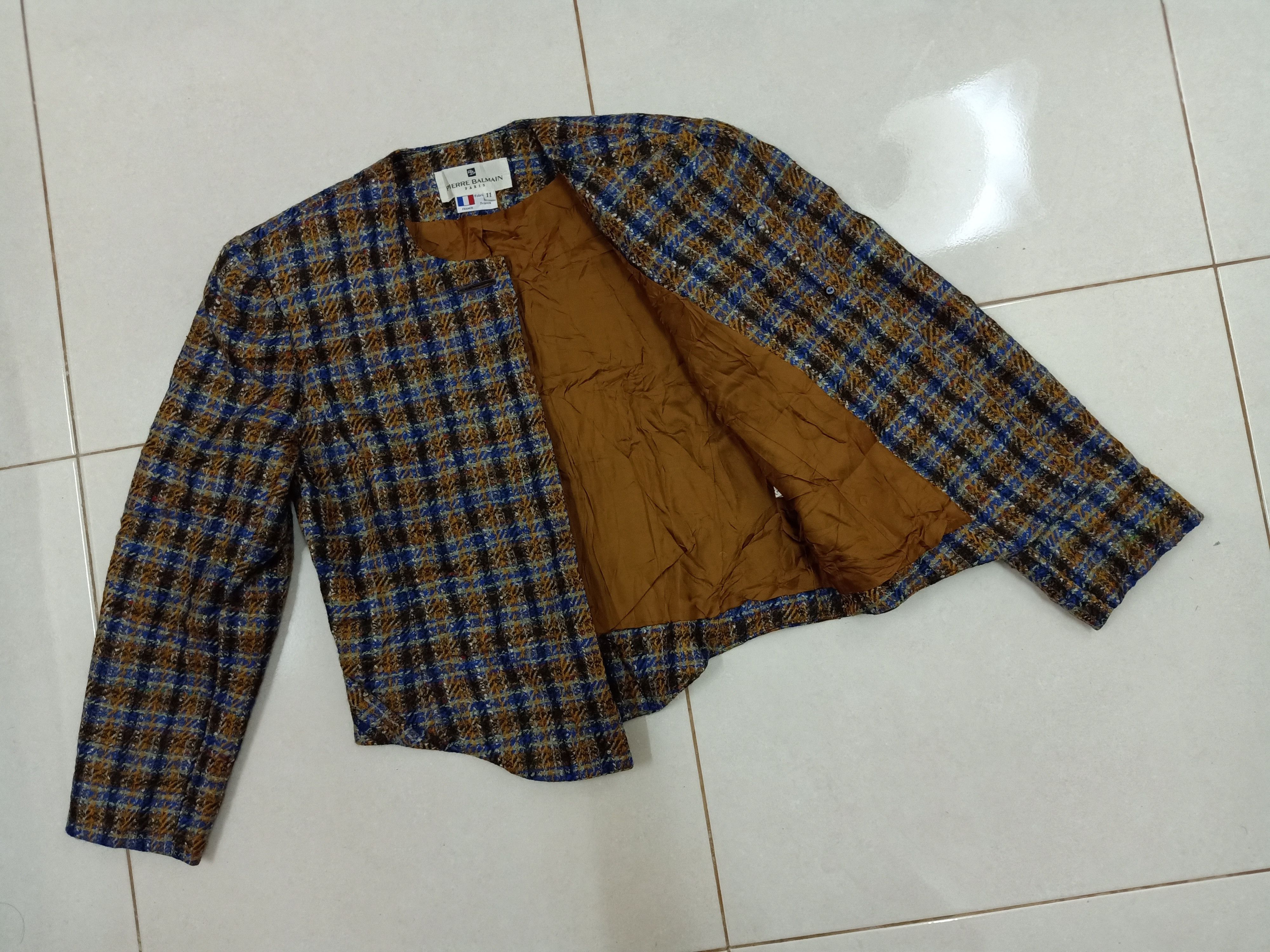 Pierre Balmain 80s PIERRE BALMAIN Vintage Tweed Wool French Made Blazer Size M / US 6-8 / IT 42-44 - 4 Thumbnail