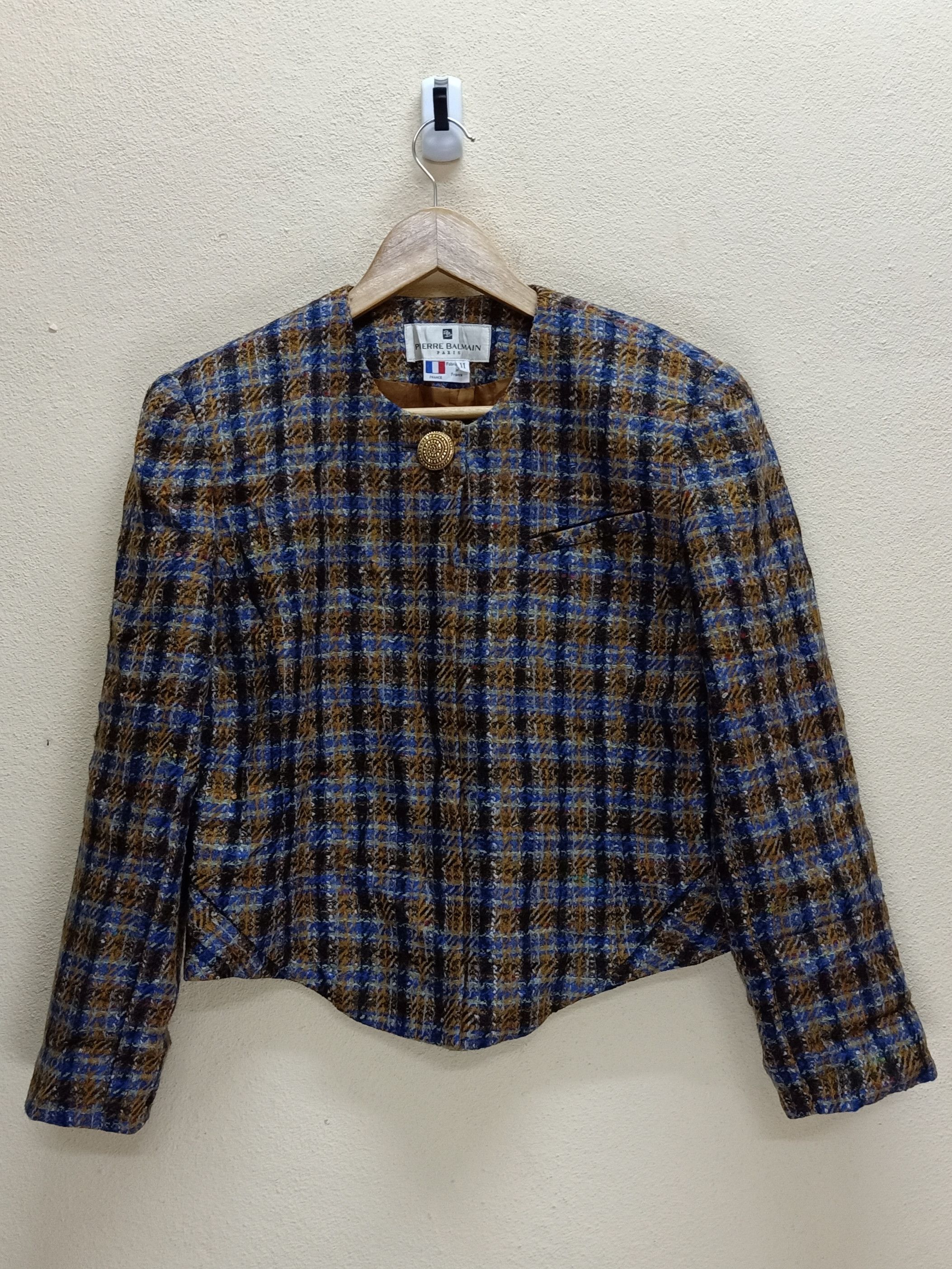 Pierre Balmain 80s PIERRE BALMAIN Vintage Tweed Wool French Made Blazer Size M / US 6-8 / IT 42-44 - 2 Thumbnail