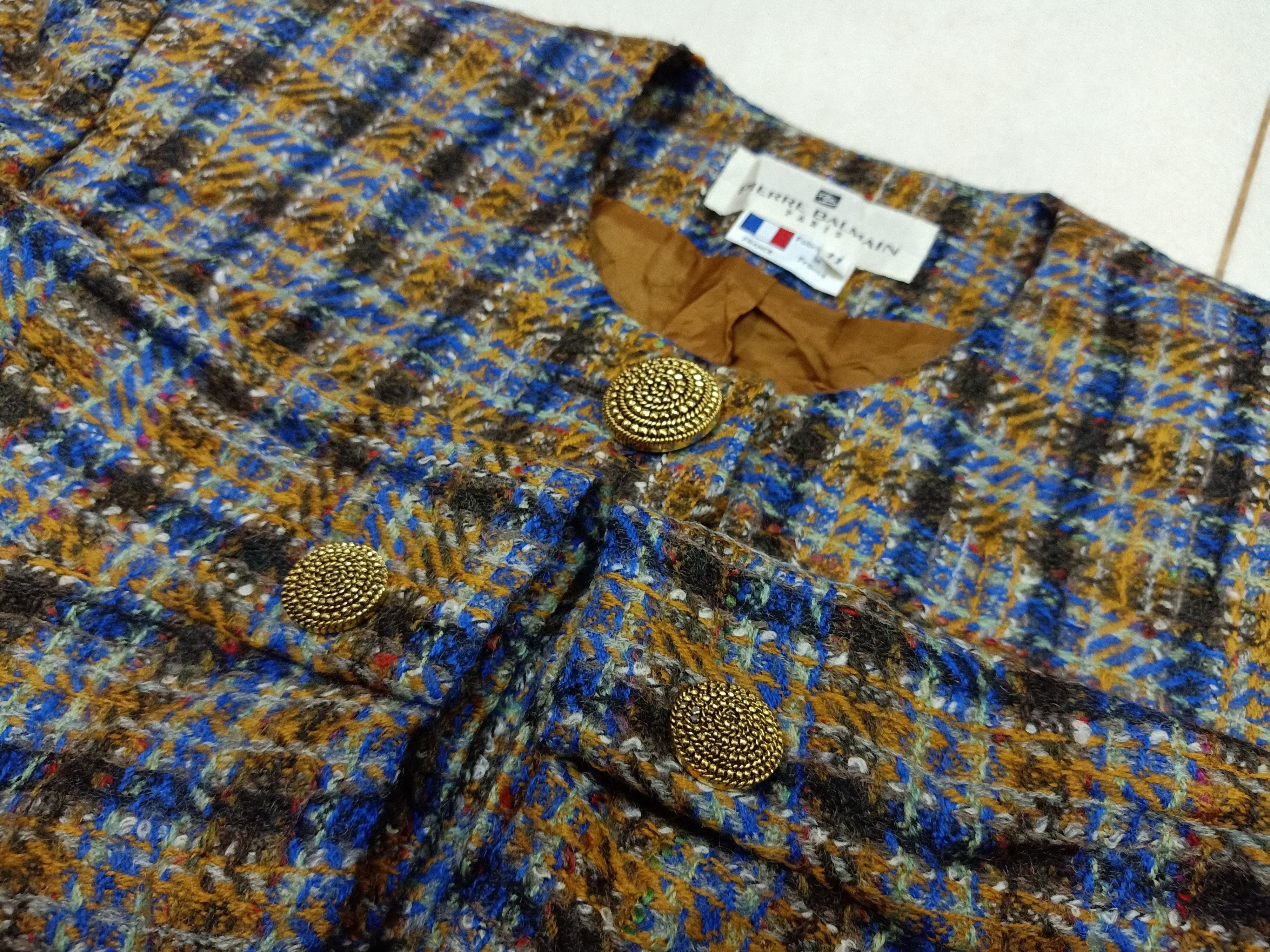 Pierre Balmain 80s PIERRE BALMAIN Vintage Tweed Wool French Made Blazer Size M / US 6-8 / IT 42-44 - 5 Thumbnail