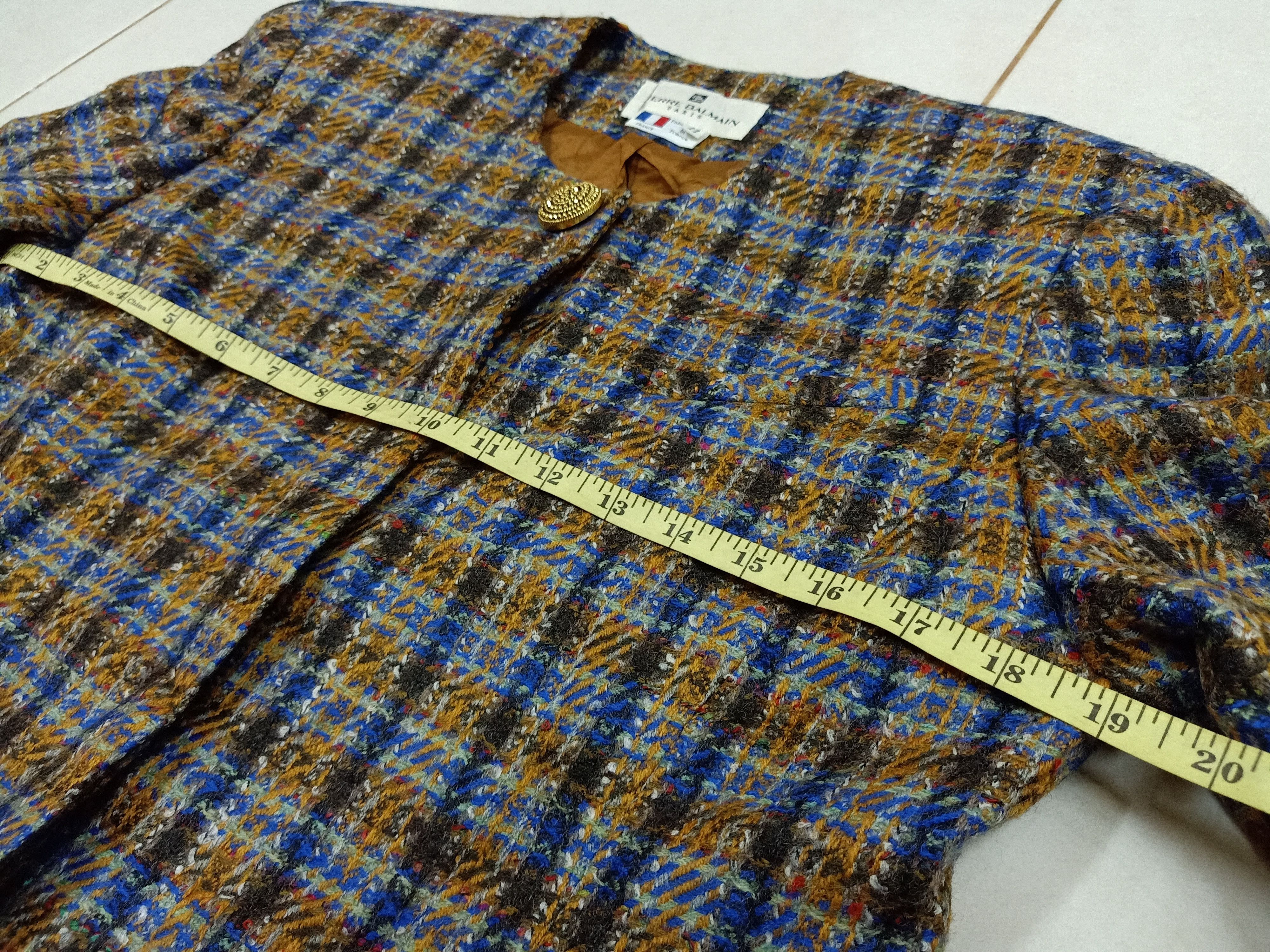 Pierre Balmain 80s PIERRE BALMAIN Vintage Tweed Wool French Made Blazer Size M / US 6-8 / IT 42-44 - 9 Thumbnail