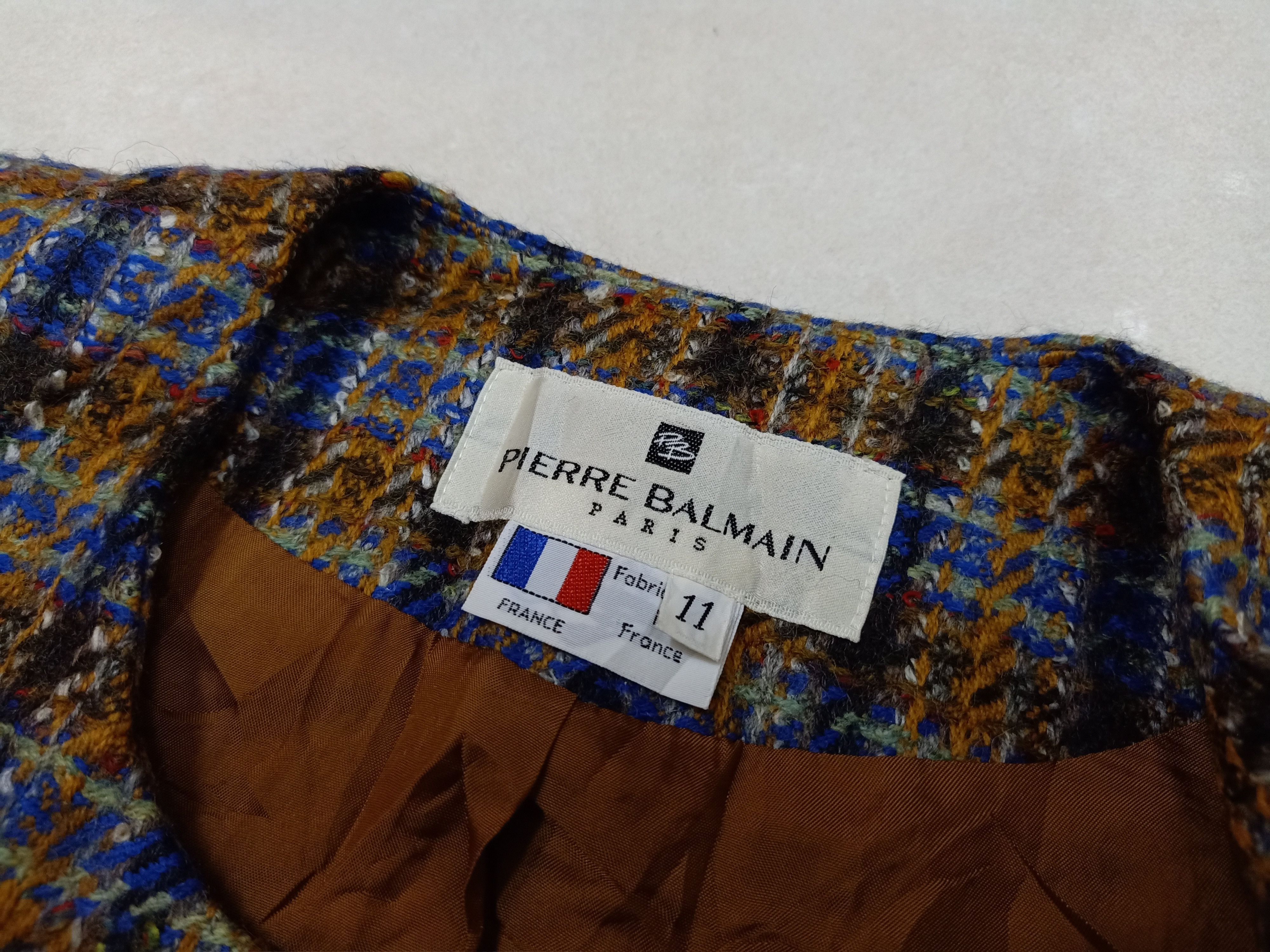 Pierre Balmain 80s PIERRE BALMAIN Vintage Tweed Wool French Made Blazer Size M / US 6-8 / IT 42-44 - 6 Thumbnail