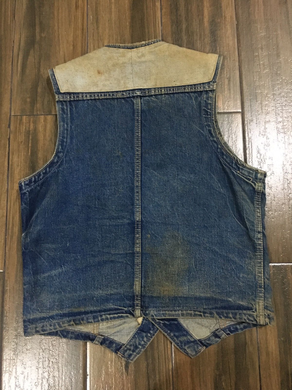 Big John × Vintage Vintage Bong John Thrashed Denim Vest Size US M / EU 48-50 / 2 - 8 Thumbnail