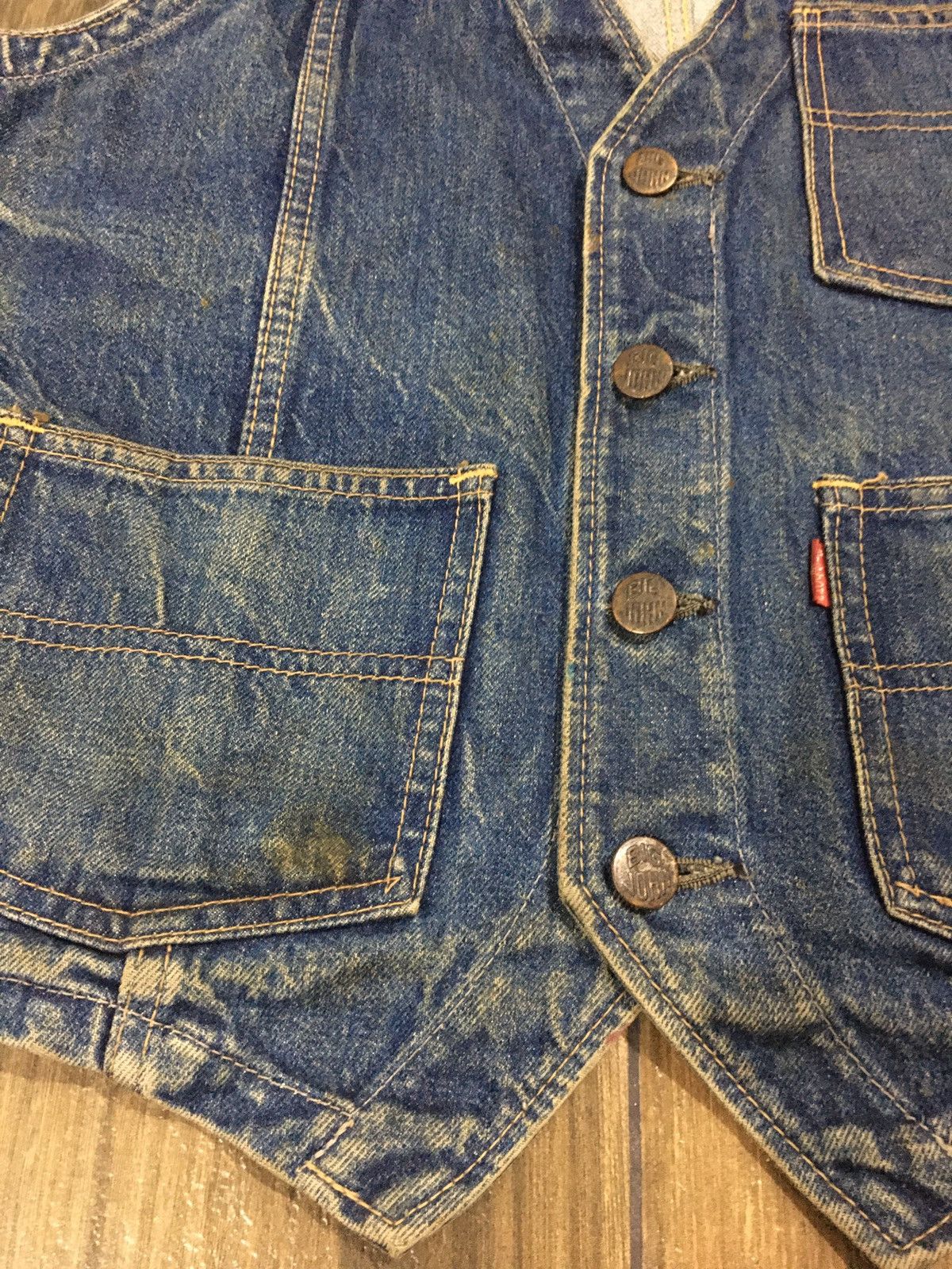 Big John × Vintage Vintage Bong John Thrashed Denim Vest Size US M / EU 48-50 / 2 - 6 Thumbnail
