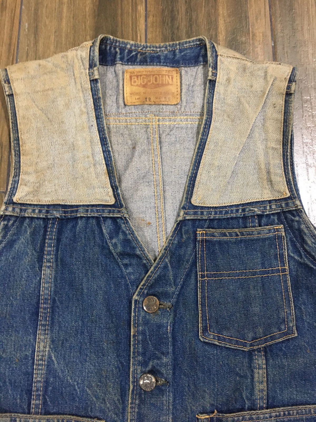Big John × Vintage Vintage Bong John Thrashed Denim Vest Size US M / EU 48-50 / 2 - 2 Thumbnail
