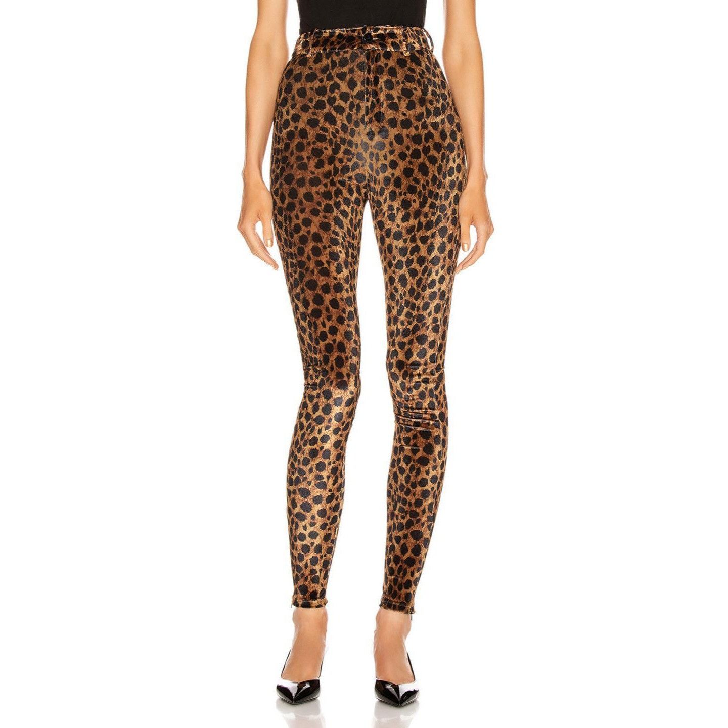 The Attico Cheetah Leggings Pants Gold Black Animal Print Size 28" / US 6 / IT 42 - 9 Thumbnail