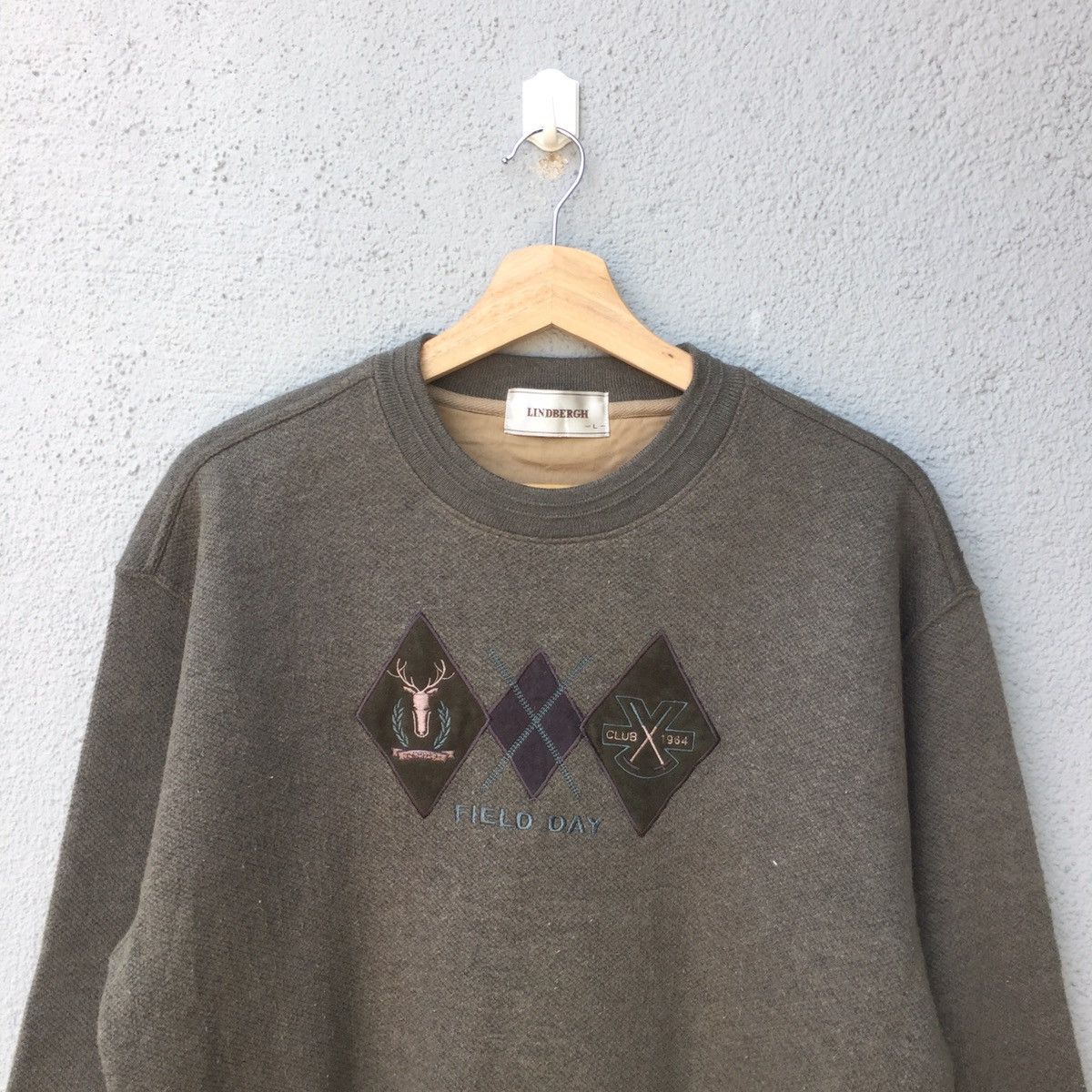 Lindbergh Vintage Lindbergh Diamond Embroidery Logo Sweatshirt Size US L / EU 52-54 / 3 - 2 Thumbnail