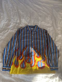 Prada Flames Double Match Bowling Shirt Button Up SS20 2020 SIZE XL RARE