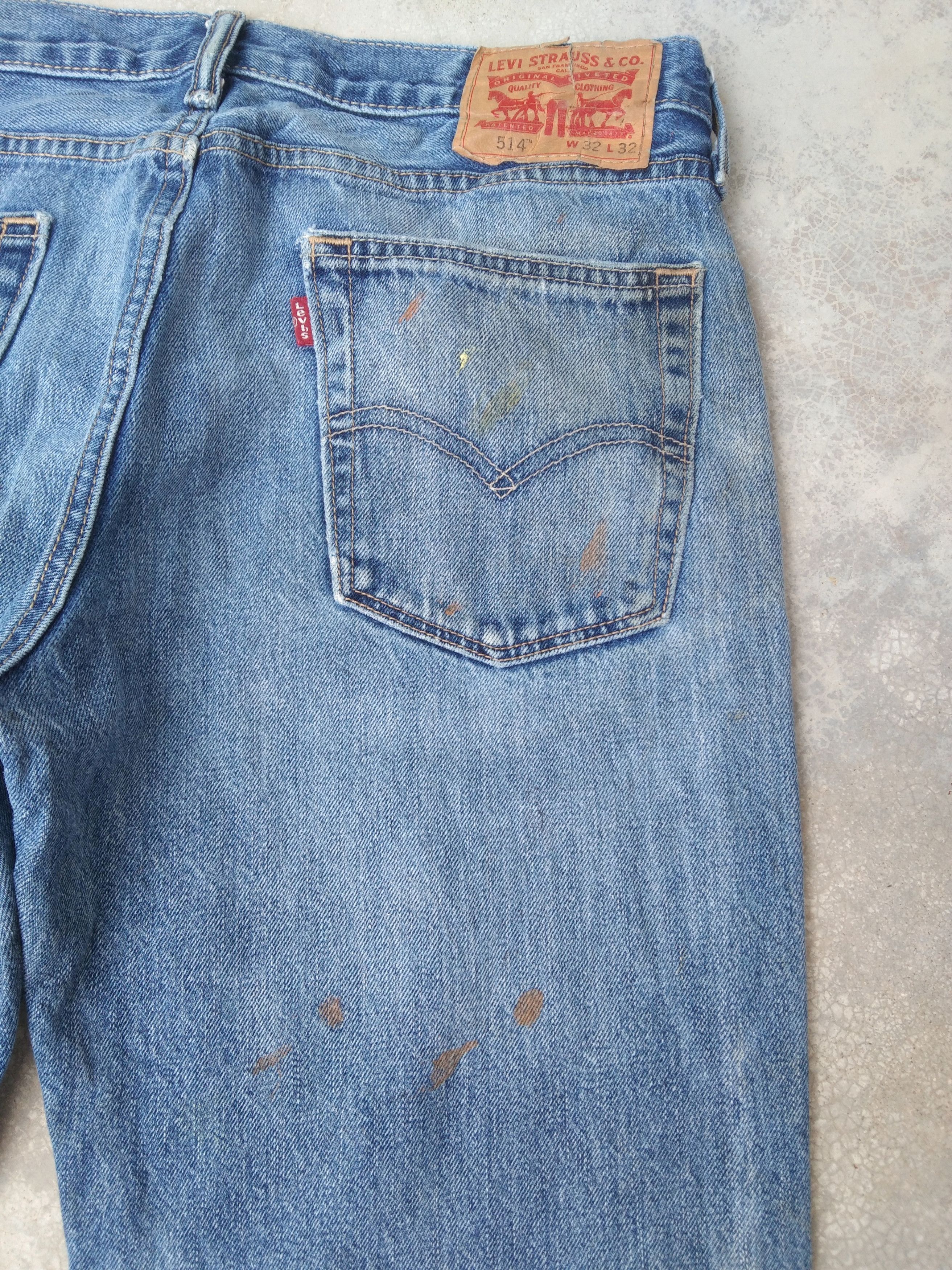 Levi's Vintage Levi's Jeans 514 Paint Splatter Blue Washed Denim Size US 32 / EU 48 - 4 Thumbnail
