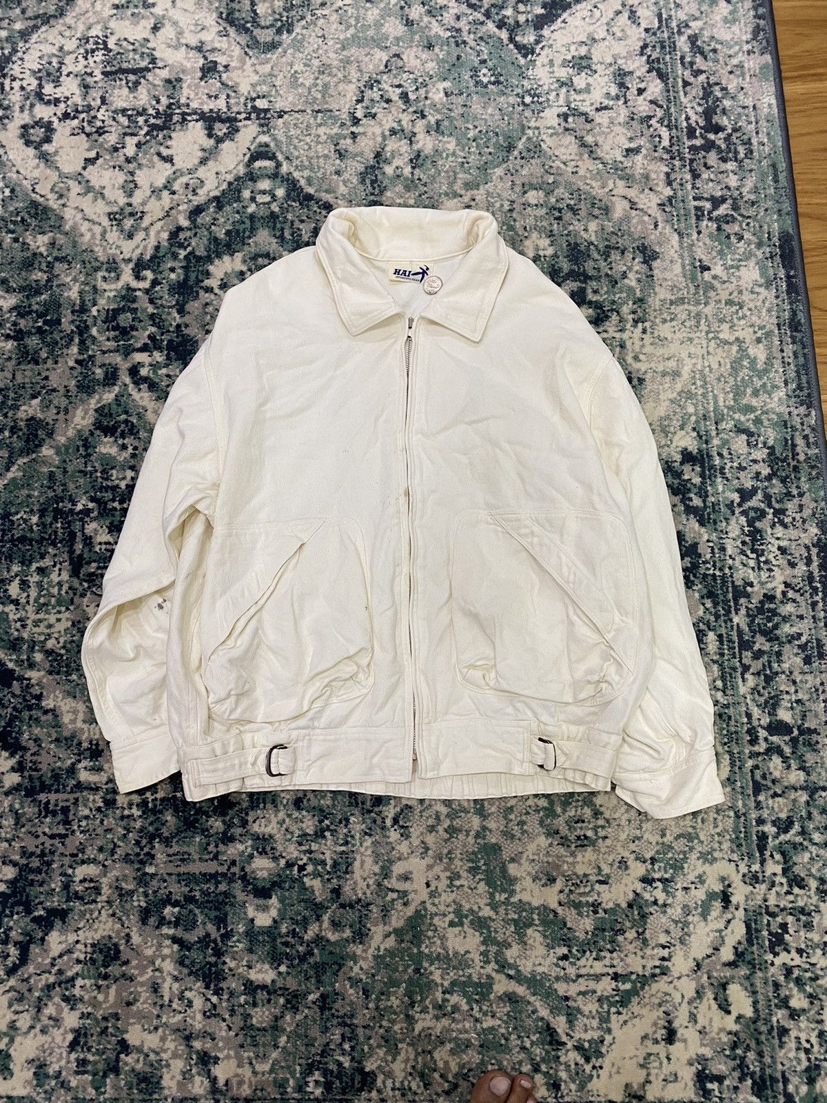 Hai Sporting Gear × Issey Miyake 1990 - Hai Sporting Gear Heavy Cotton Denim Jacket Size US L / EU 52-54 / 3 - 4 Thumbnail